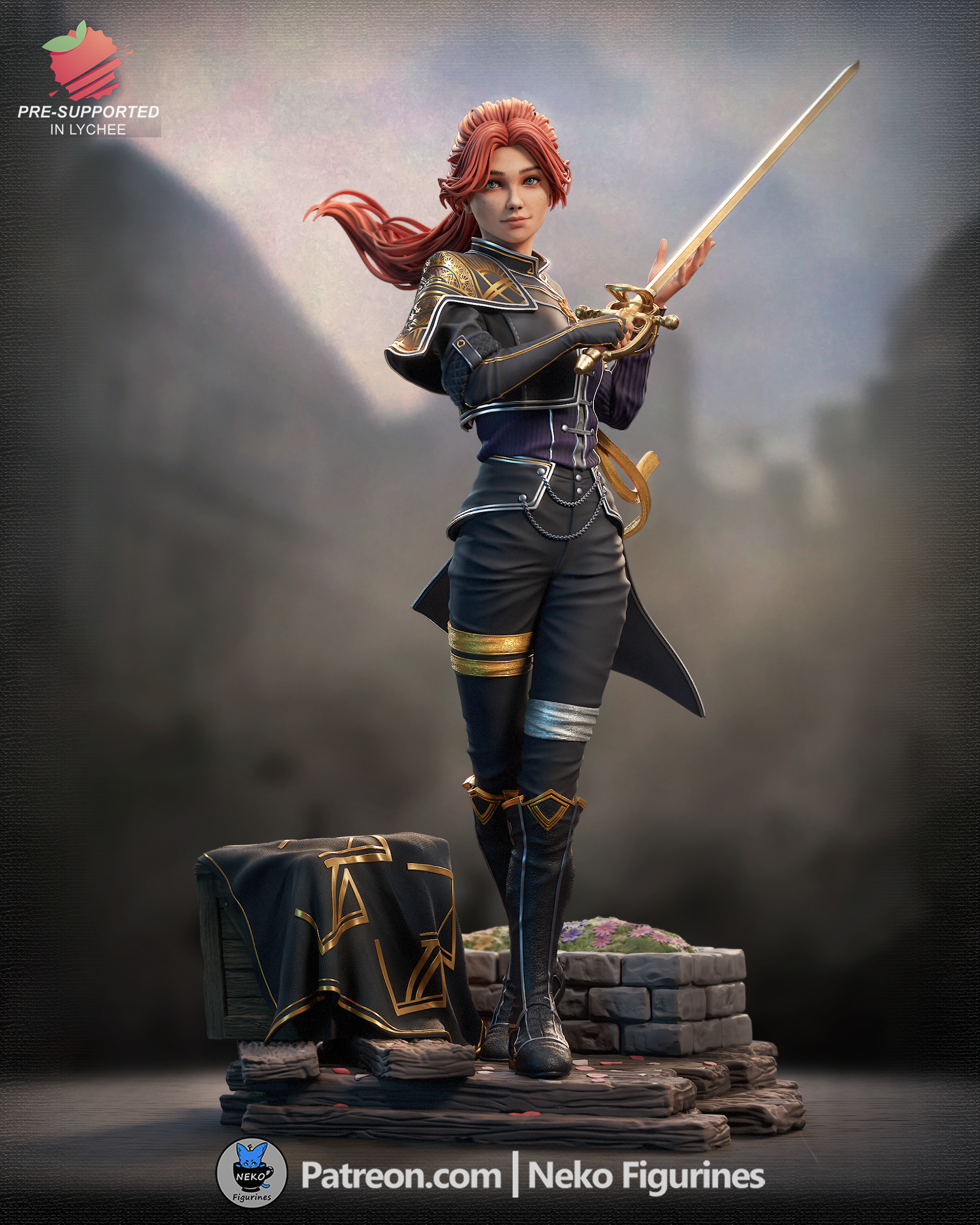 Maelle - Expedition 33 | Custom Statue 3D printed figure