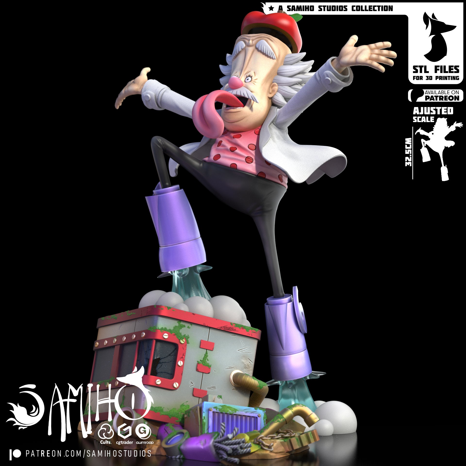 Dr Vegapunk - One Piece | Custom Statue 3D printed figure