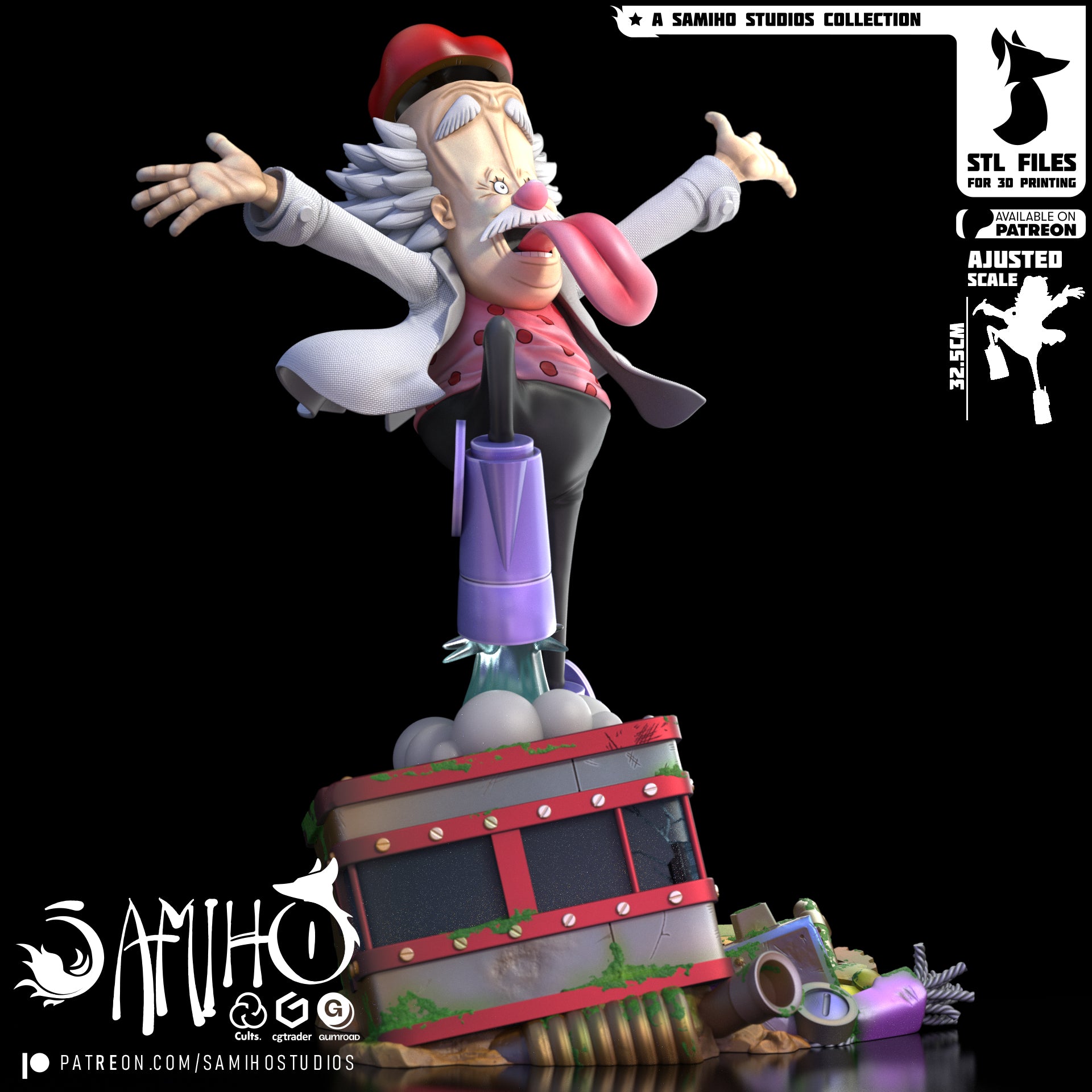 Dr Vegapunk - One Piece | Custom Statue 3D printed figure