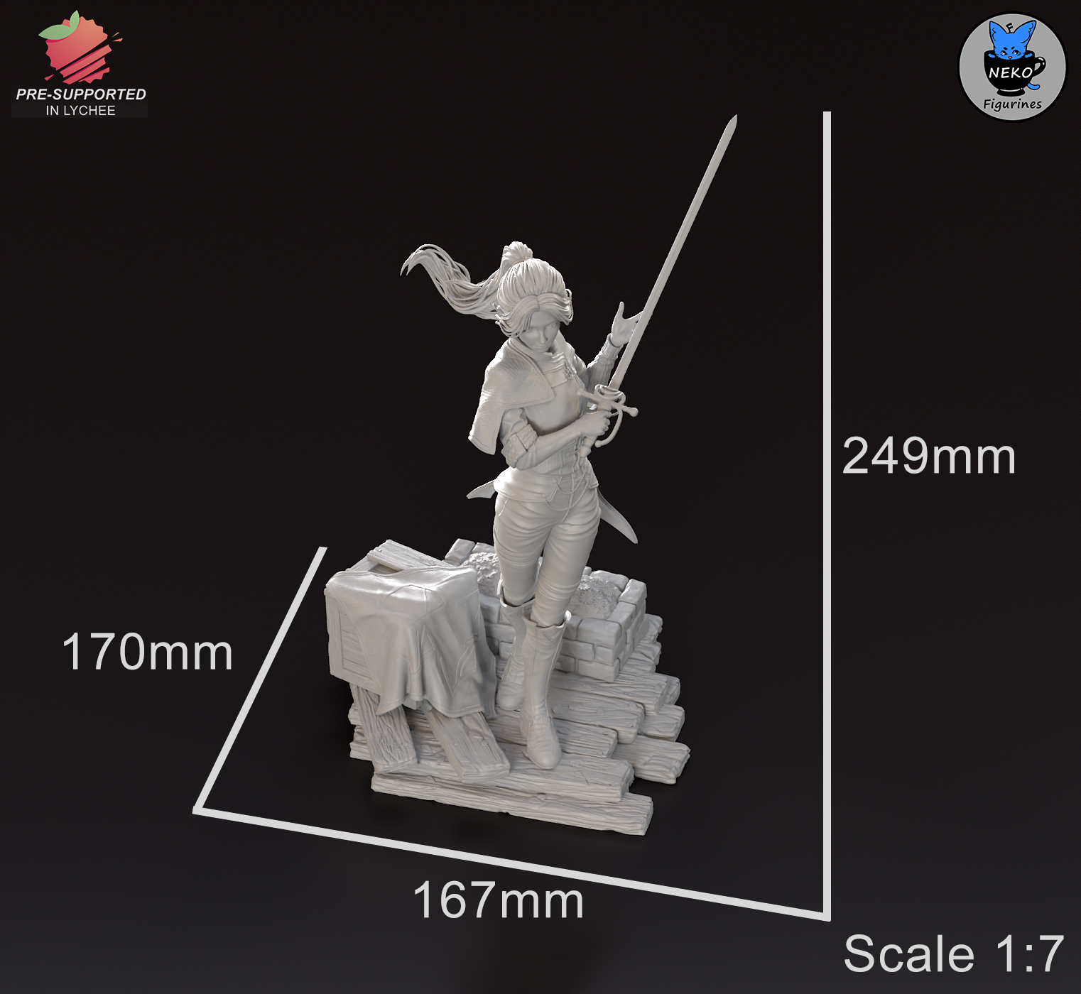 Maelle - Expedition 33 | Custom Statue 3D printed figure