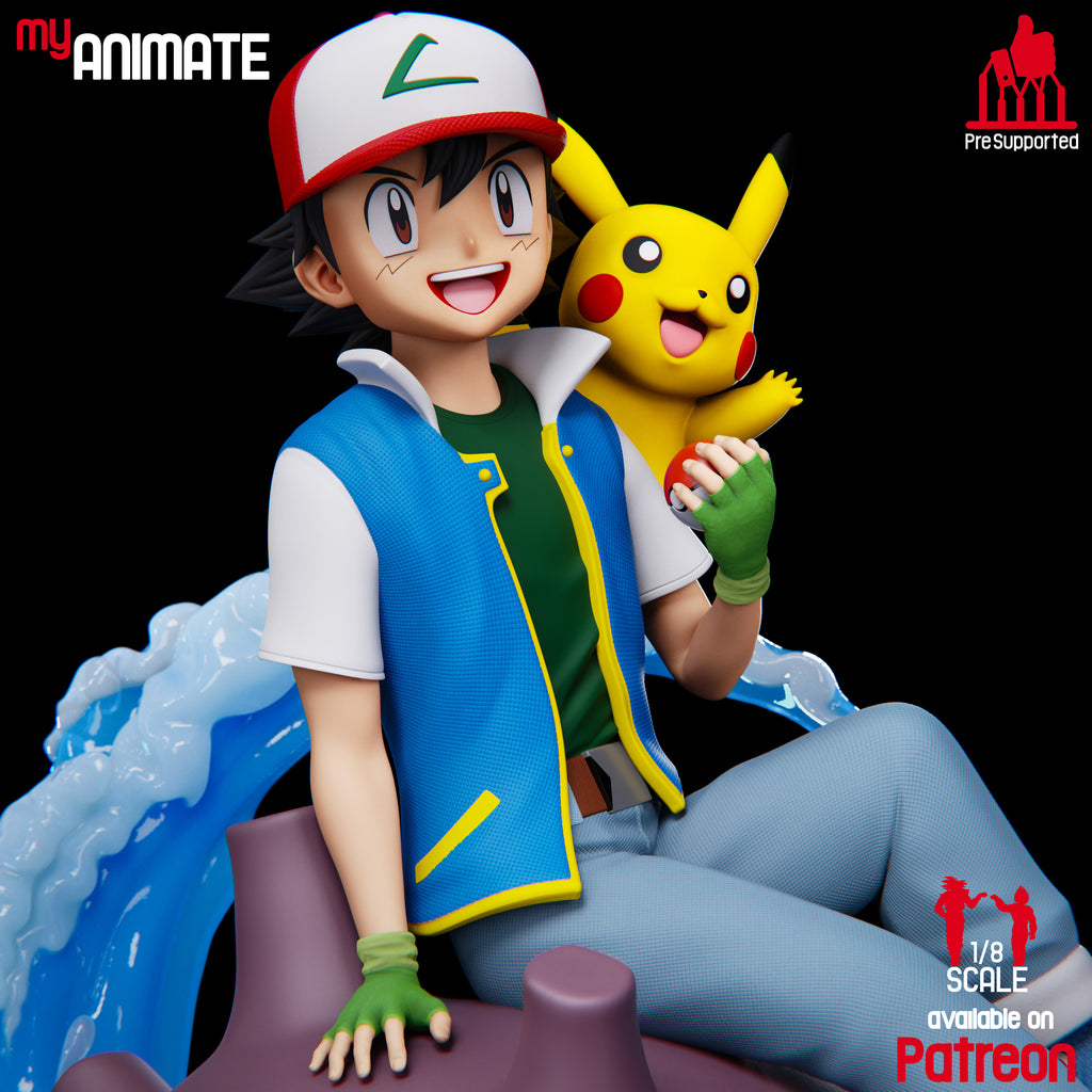 Kanto Team Diorama - Pokemon | Custom Statue 3D printed figure