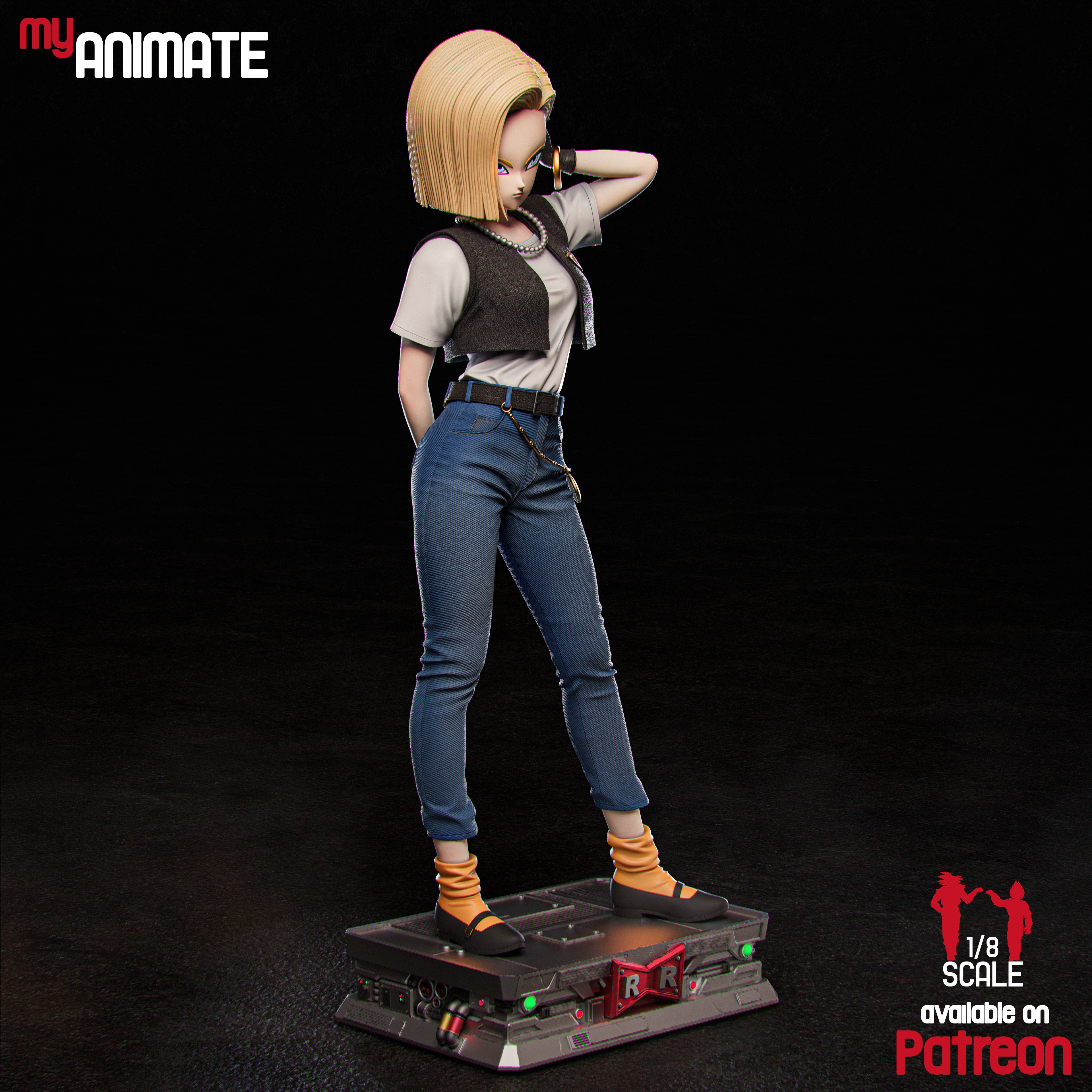 Android 18 - Dragon Ball Z | Custom Statue 3D printed figure
