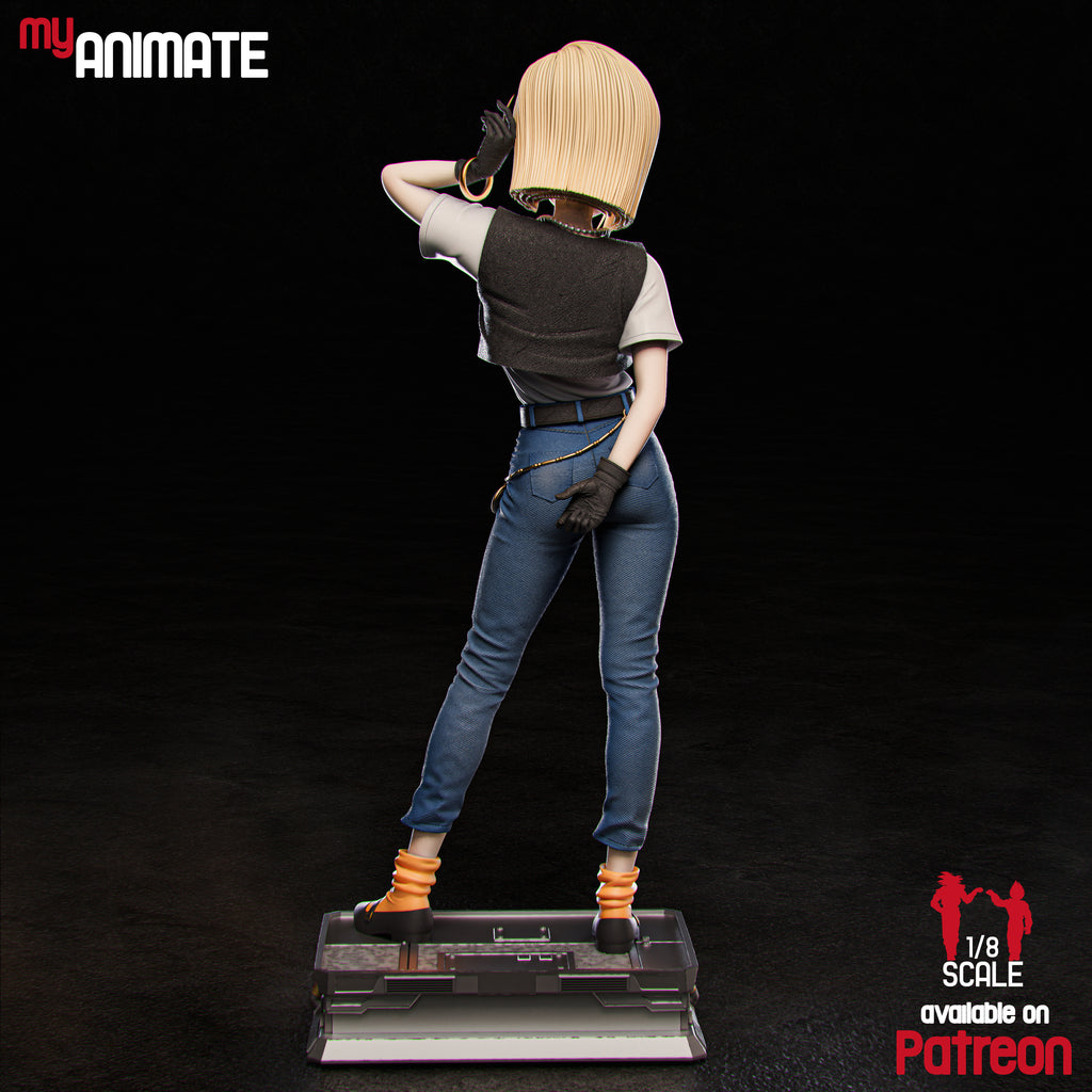 Android 18 - Dragon Ball Z | Custom Statue 3D printed figure