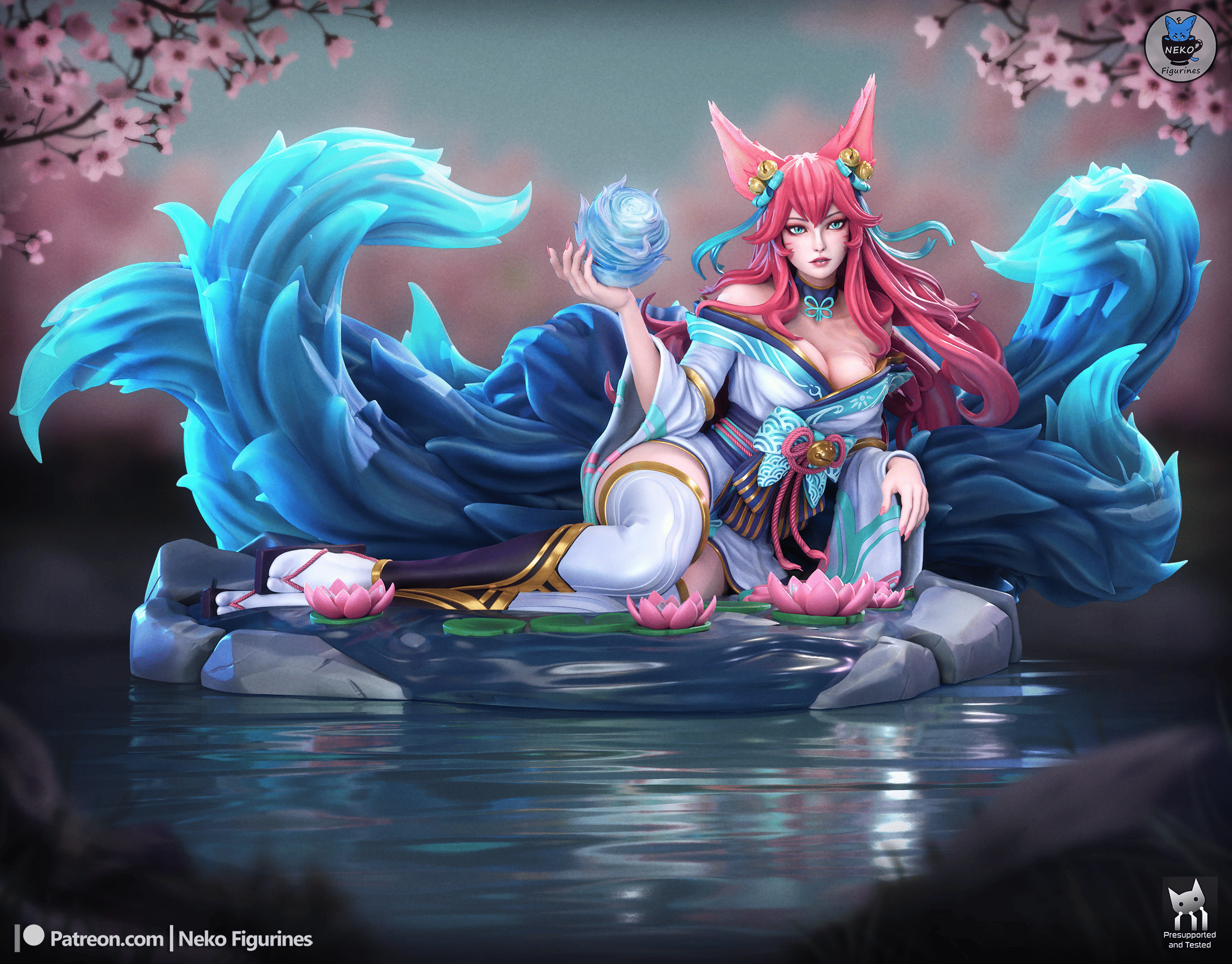 Ahri Spirit Blossom - League of Legends | Custom Statue 3D printed figure