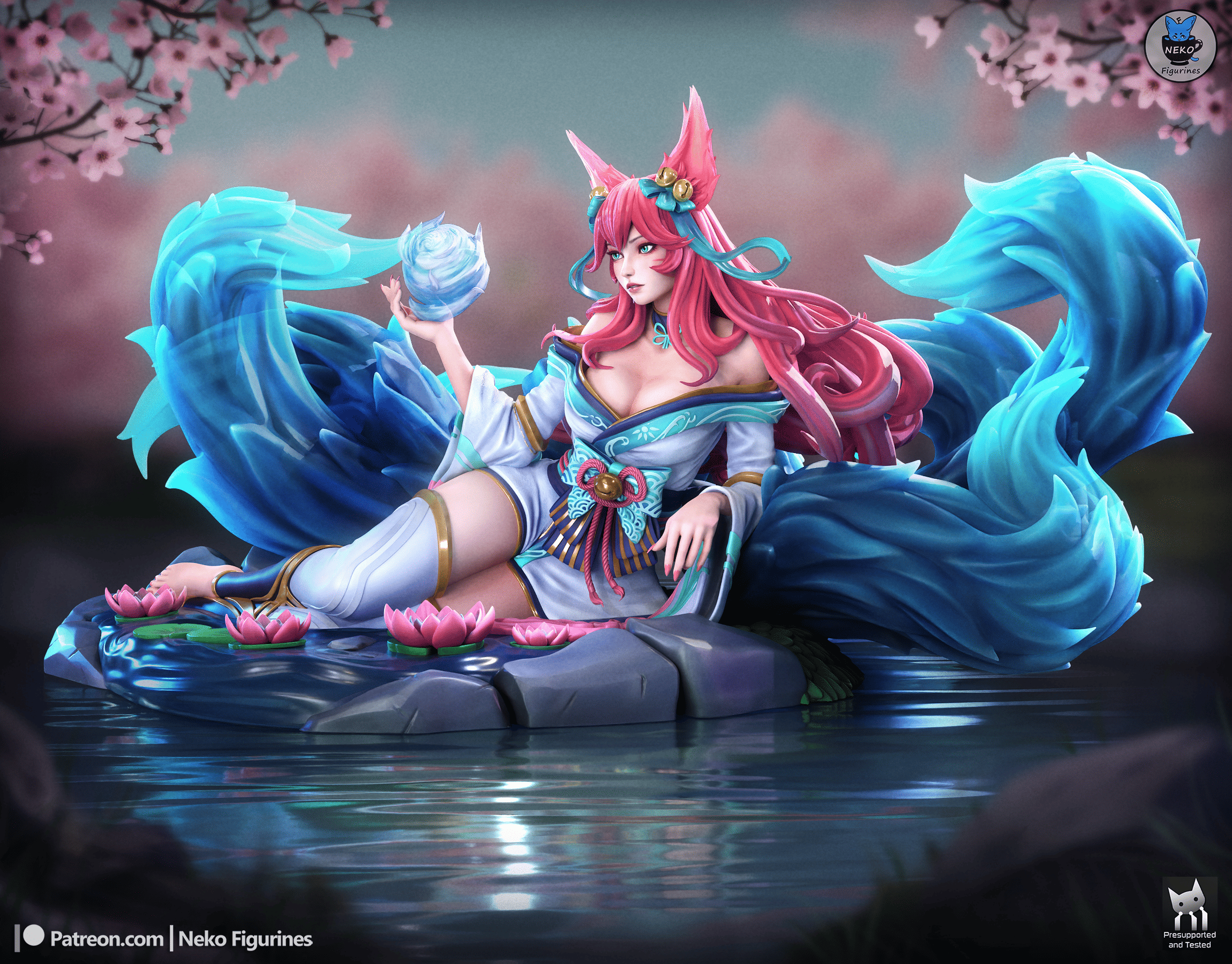 Ahri Spirit Blossom - League of Legends | Custom Statue 3D printed figure
