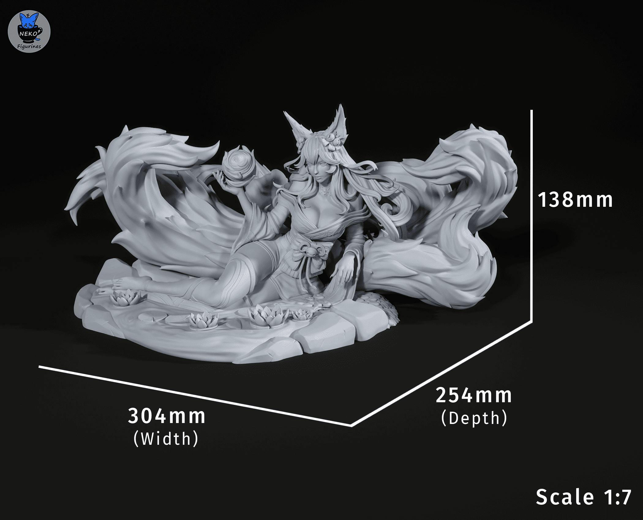 Ahri Spirit Blossom - League of Legends | Custom Statue 3D printed figure