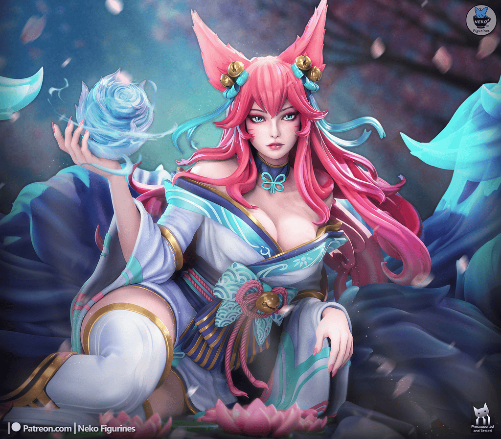 Ahri Spirit Blossom - League of Legends | Custom Statue 3D printed figure