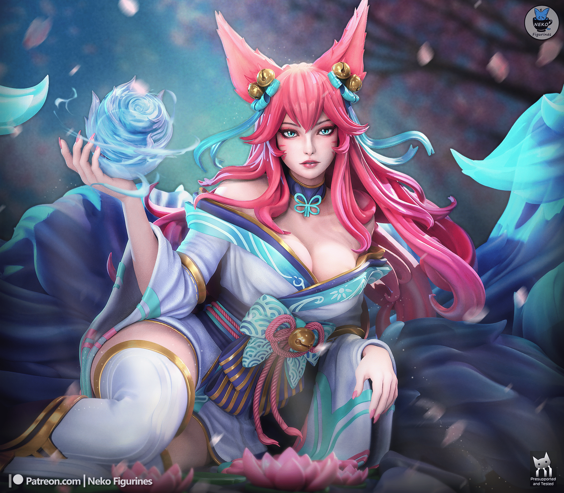 Ahri Spirit Blossom - League of Legends | Custom Statue 3D printed figure