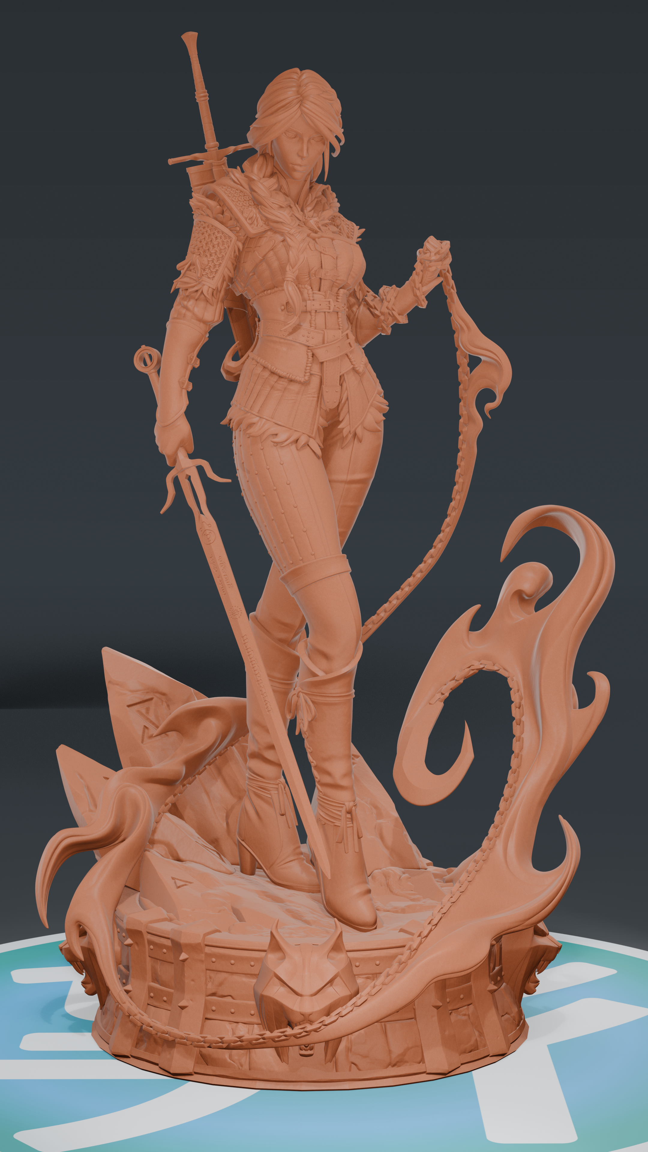 Ciri (Stylized) - The Witcher 4 | Custom Statue 3D printed figure