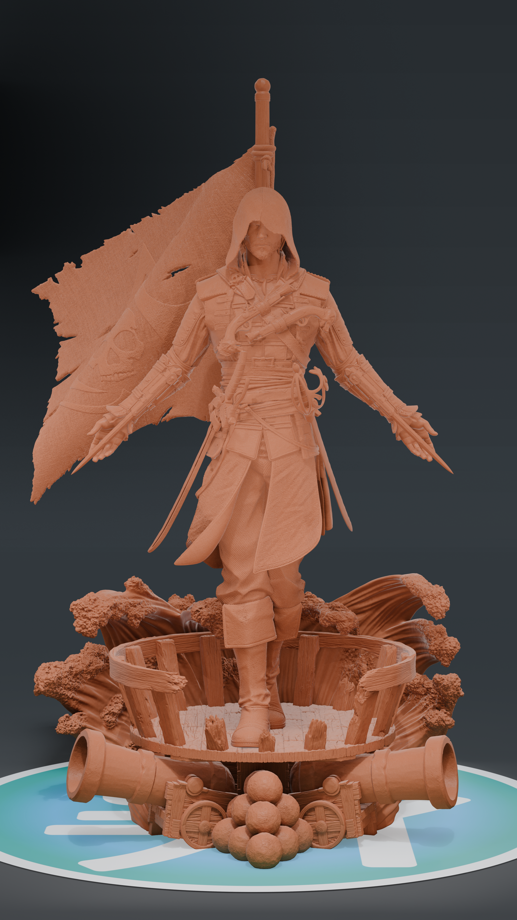 Eduard Kenway - Assinss Creed Black Flag | Custom Statue 3D printed figure