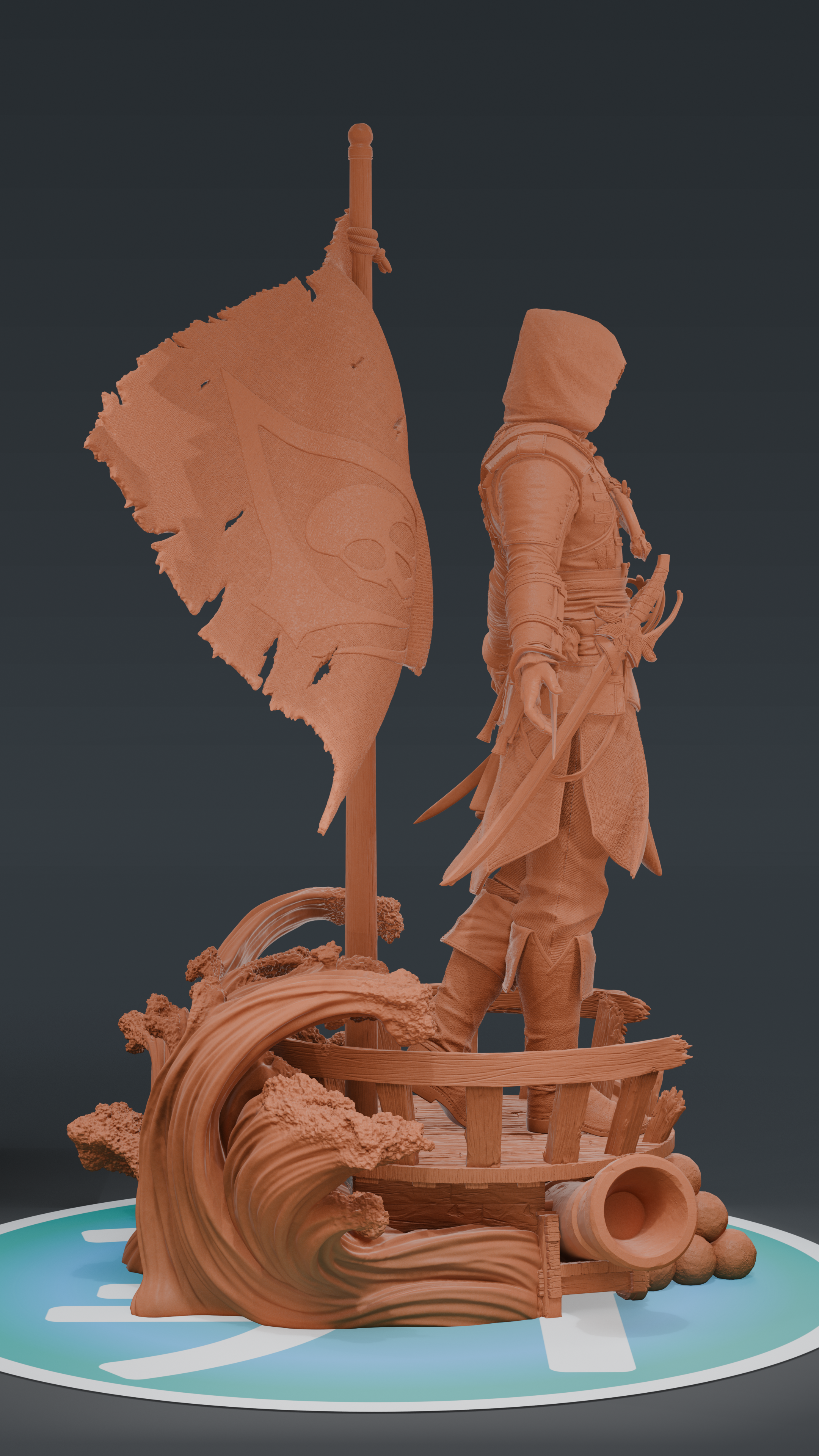 Eduard Kenway - Assinss Creed Black Flag | Custom Statue 3D printed figure