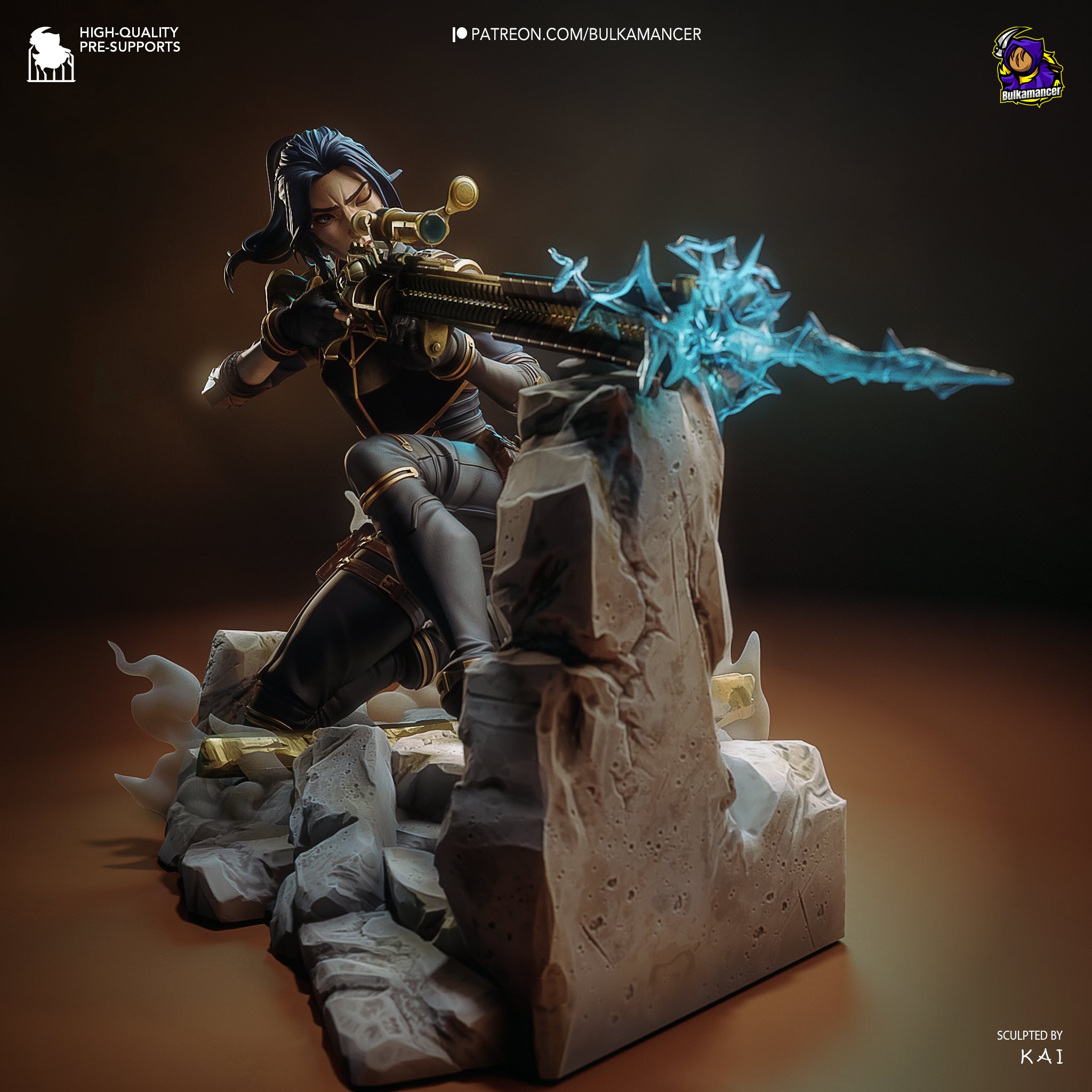 Caitlyn - Arcane League of Legends | Custom Statue 3D printed figure