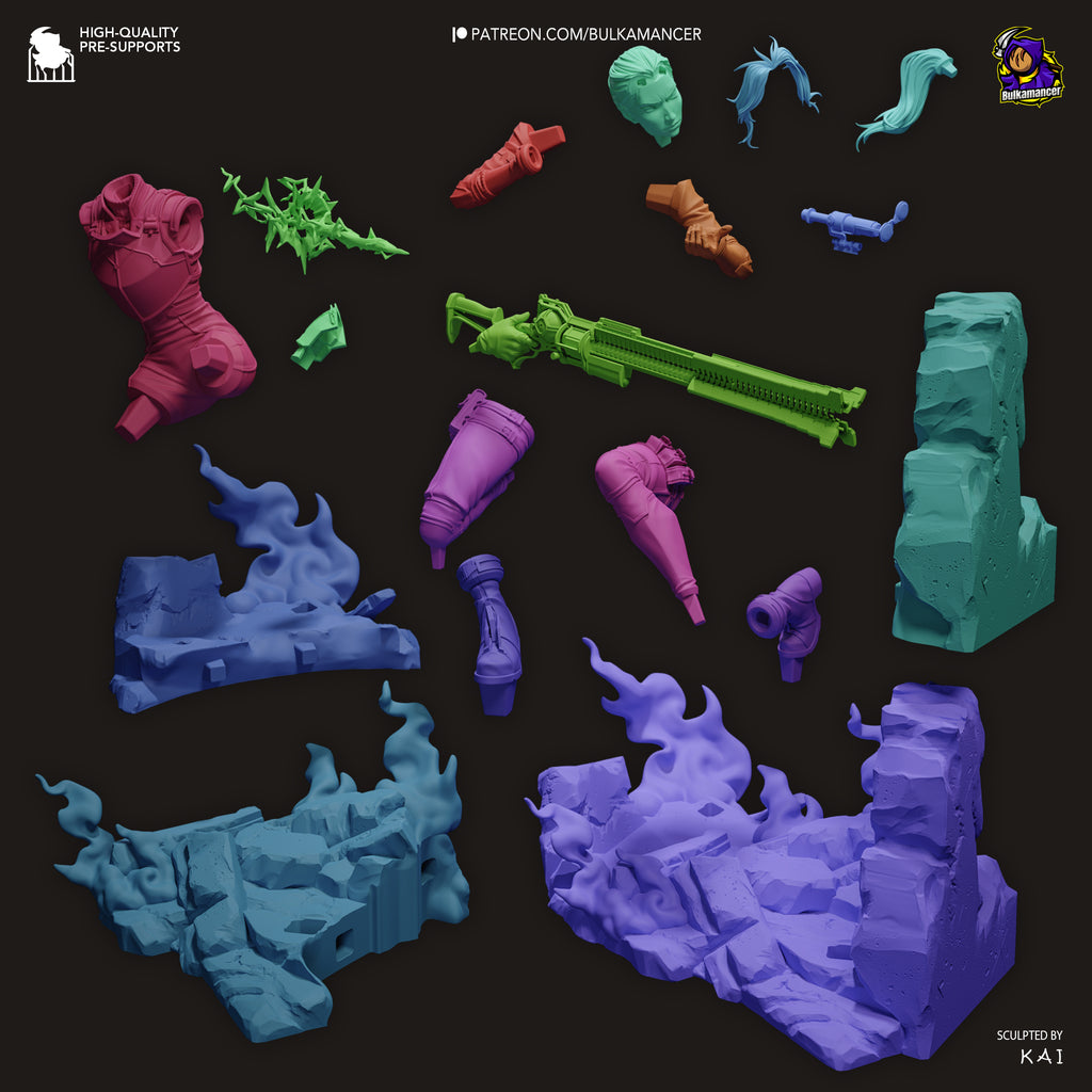 Caitlyn - Arcane League of Legends | Custom Statue 3D printed figure