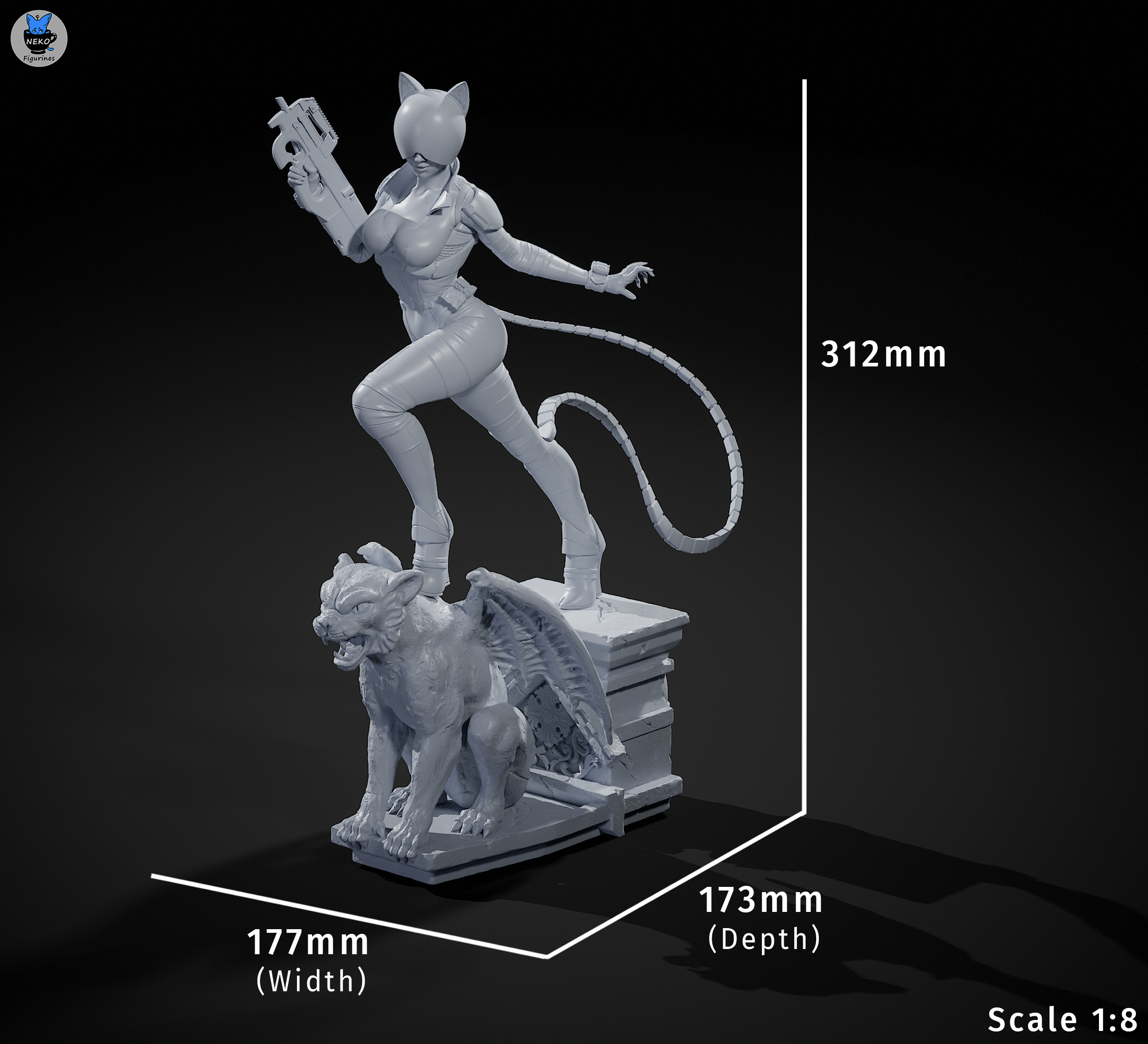 Absolute Catwoman - DC | Custom Statue 3D printed figure