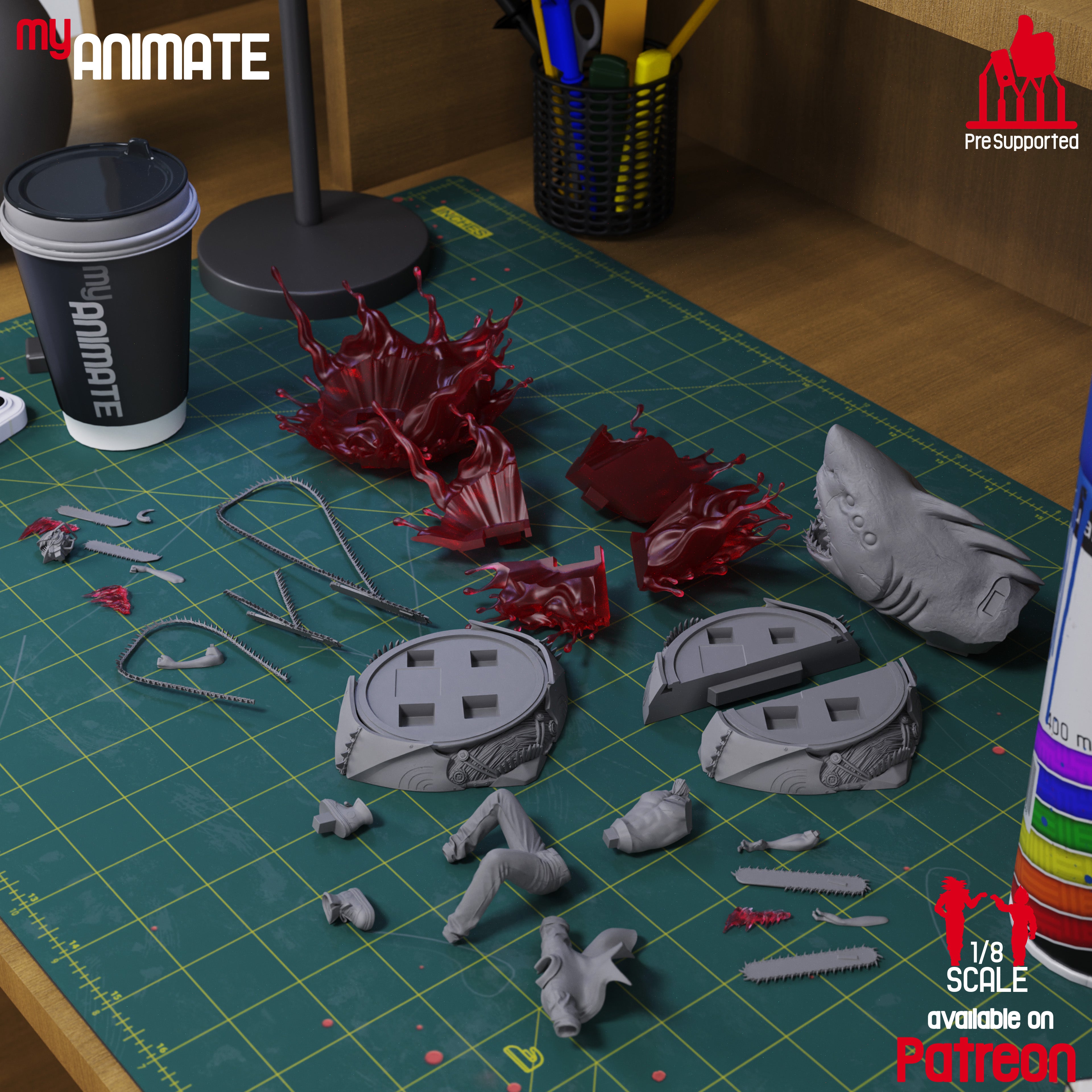 Denji & Beam - Chainsawman | Custom Statue 3D printed figure