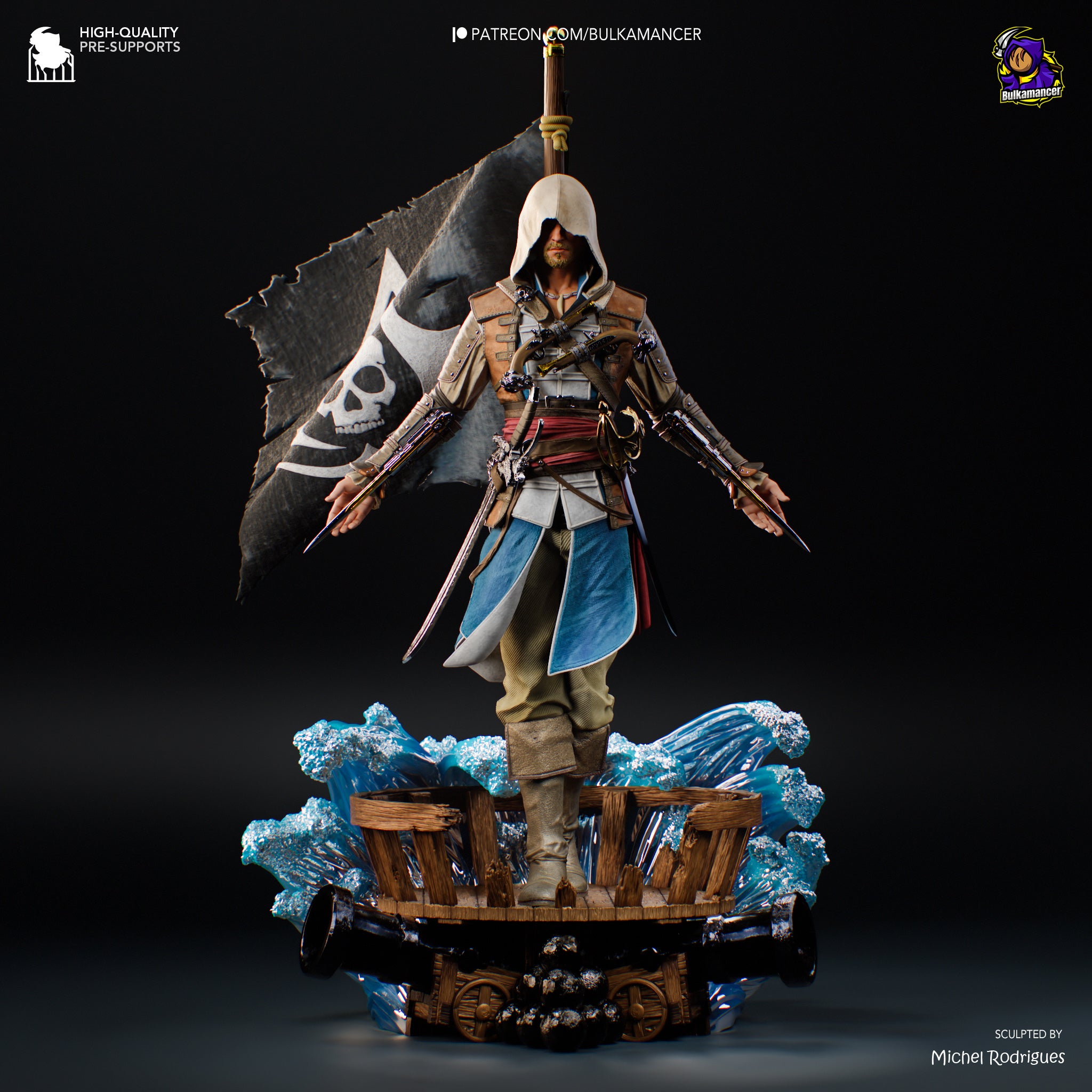 Eduard Kenway - Assinss Creed Black Flag | Custom Statue 3D printed figure