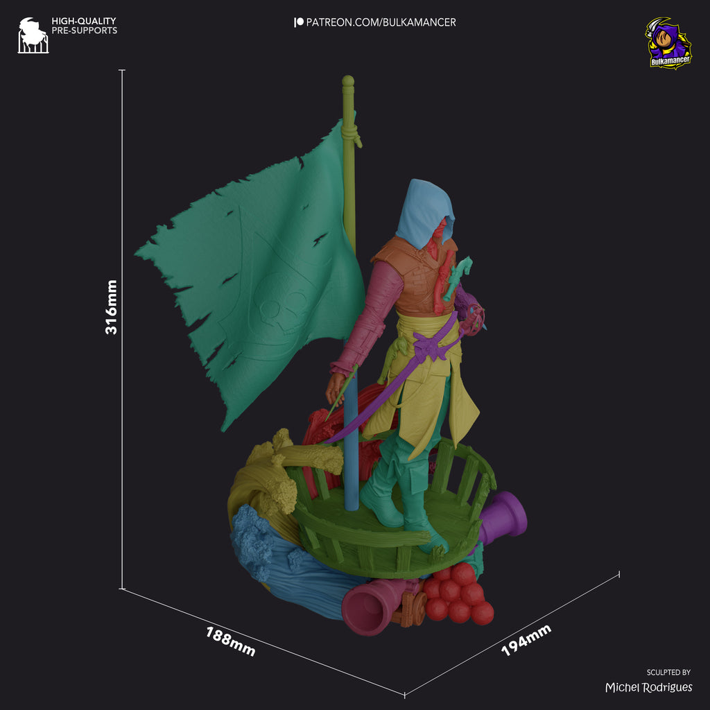 Eduard Kenway - Assinss Creed Black Flag | Custom Statue 3D printed figure