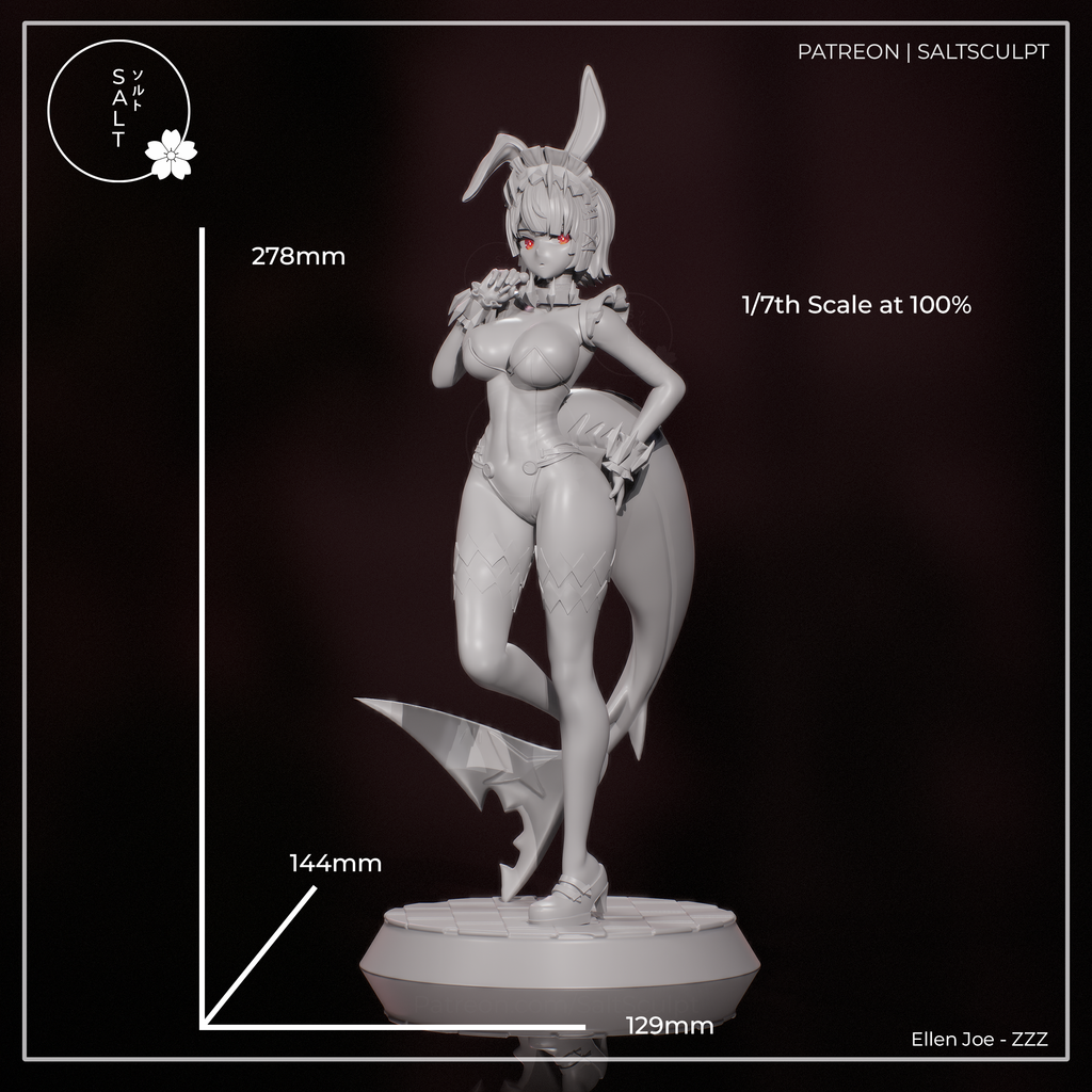 Ellen Bunny Girl Suit - Zenless Zone Zero ZZZ | Custom Statue 3D printed figure