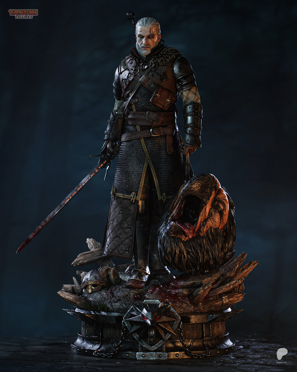 Geralt - The Witcher | Custom Statue 3D printed figure