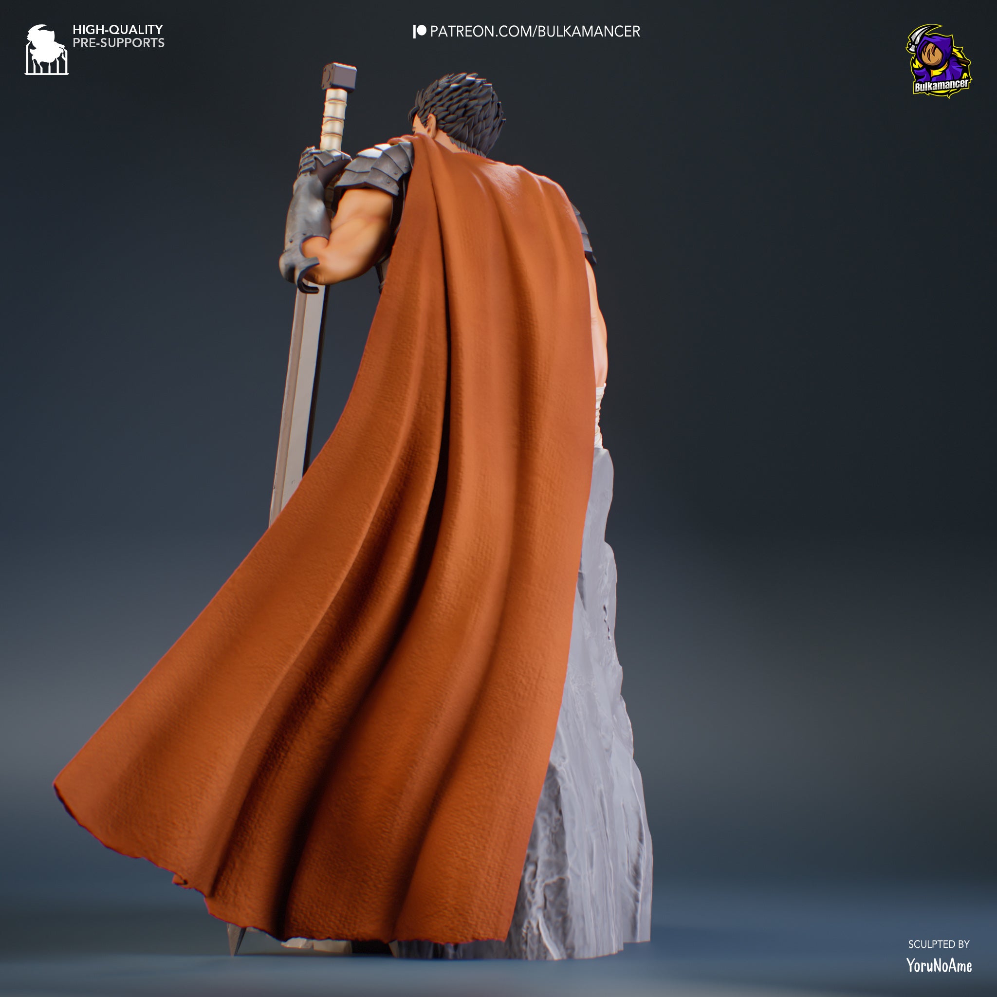 Guts (The Golden Age Arc) - Berserk | Custom Statue 3D printed figure