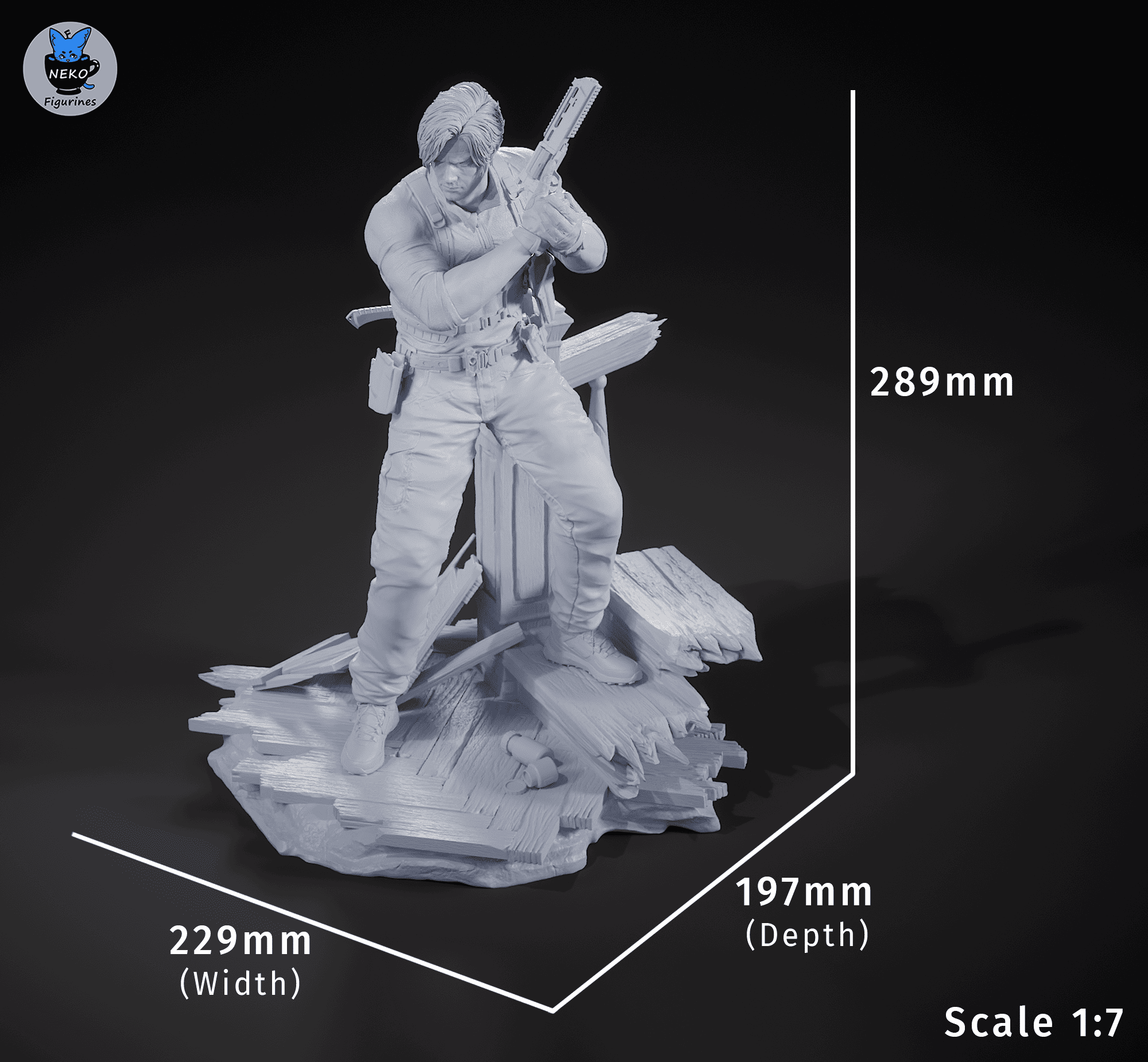 Leon S Kennedy - Resident Evil Requiem | Custom Statue 3D printed figure