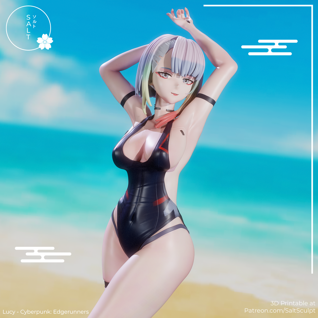 Lucy Swimsuit - Cyberpunk Edgerunners | Custom Statue 3D printed figure