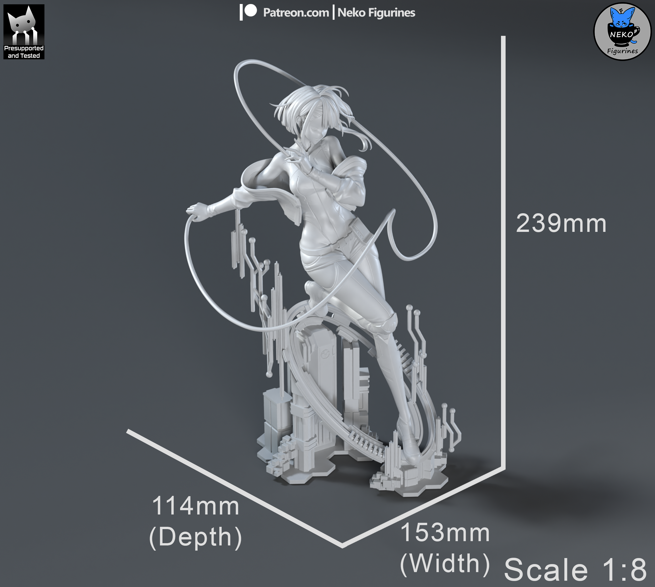 Lucy - Cyberpunk: Edgerunners | Custom Statue 3D printed figure