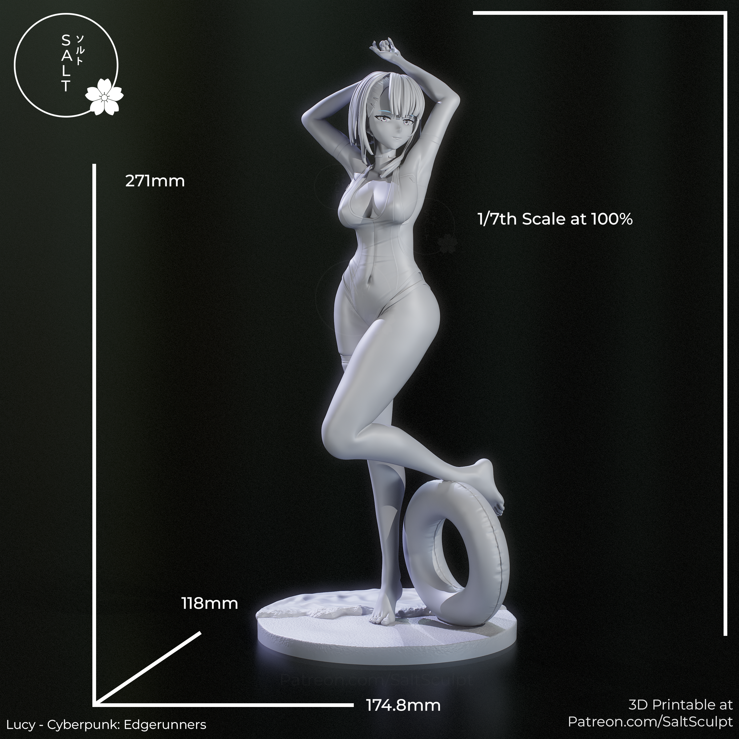 Lucy Swimsuit - Cyberpunk Edgerunners | Custom Statue 3D printed figure