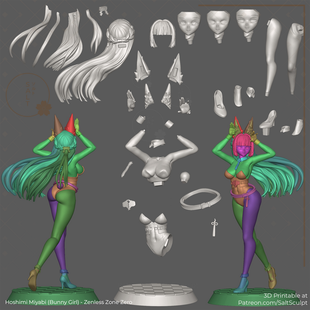 Miyabi Bunny Girl Suit - Zenless Zone Zero ZZZ | Custom Statue 3D printed figure