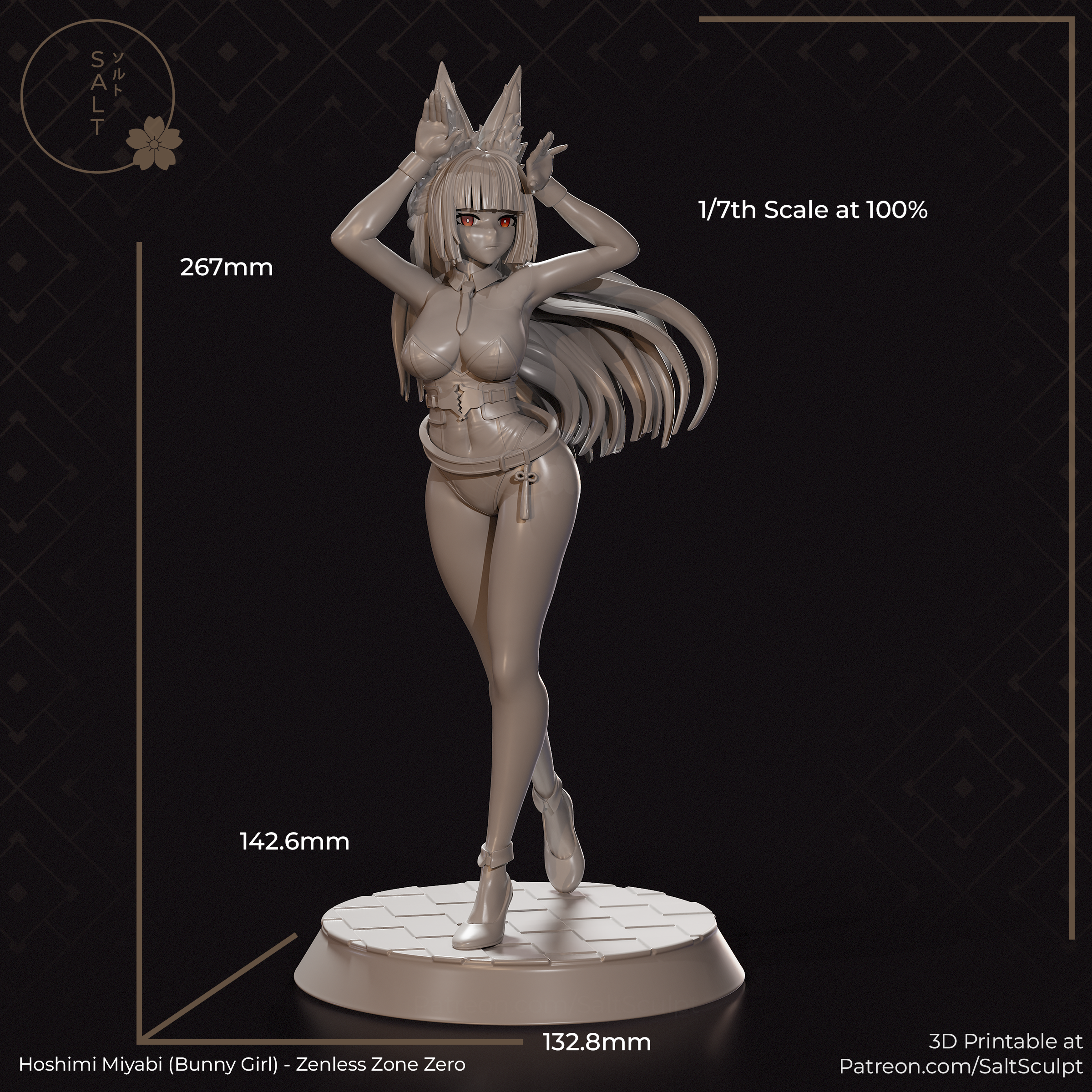 Miyabi Bunny Girl Suit - Zenless Zone Zero ZZZ | Custom Statue 3D printed figure