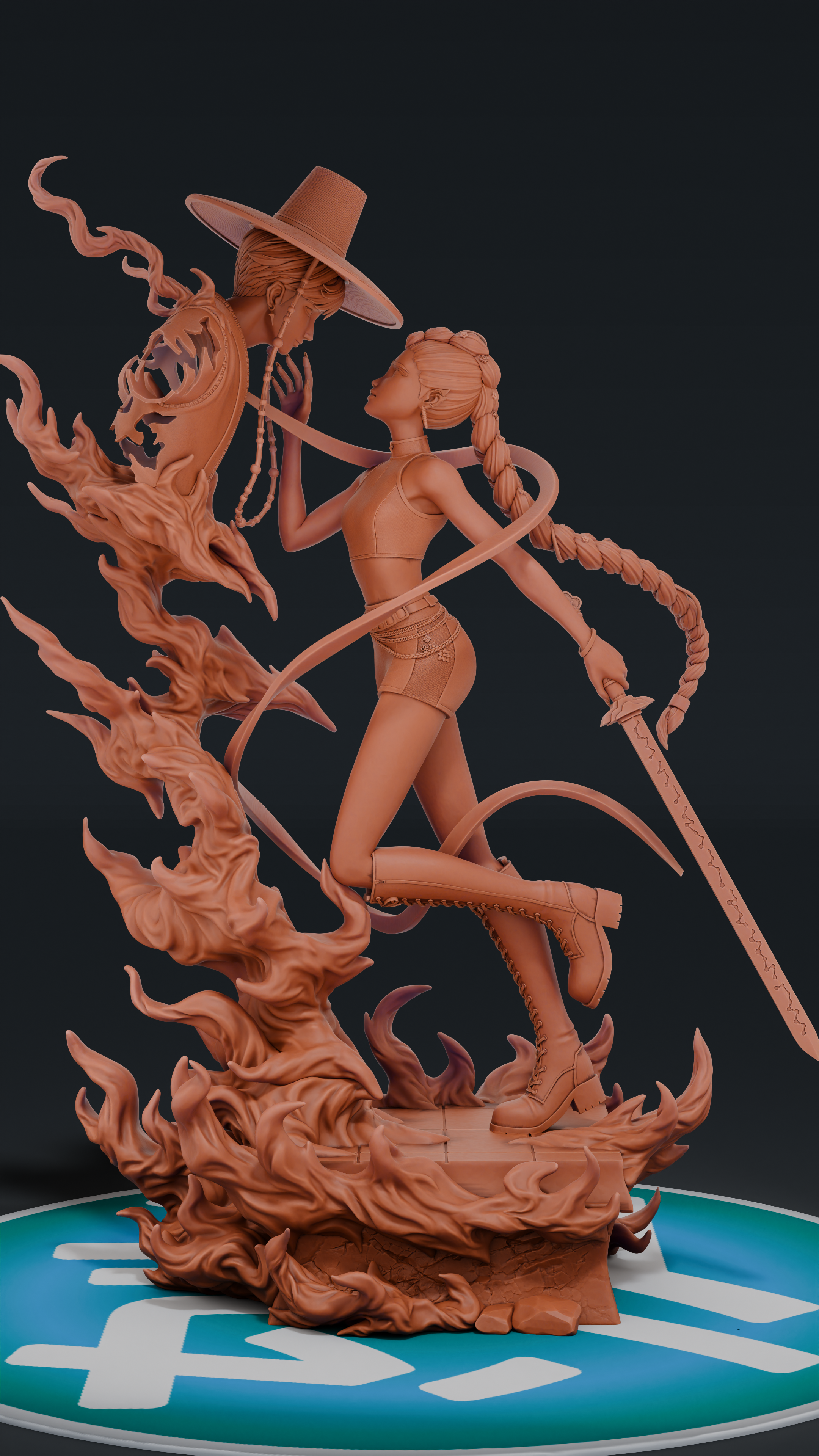 Rumi and Jinu - KPOP Demon Hunters | Custom Statue 3D printed figure