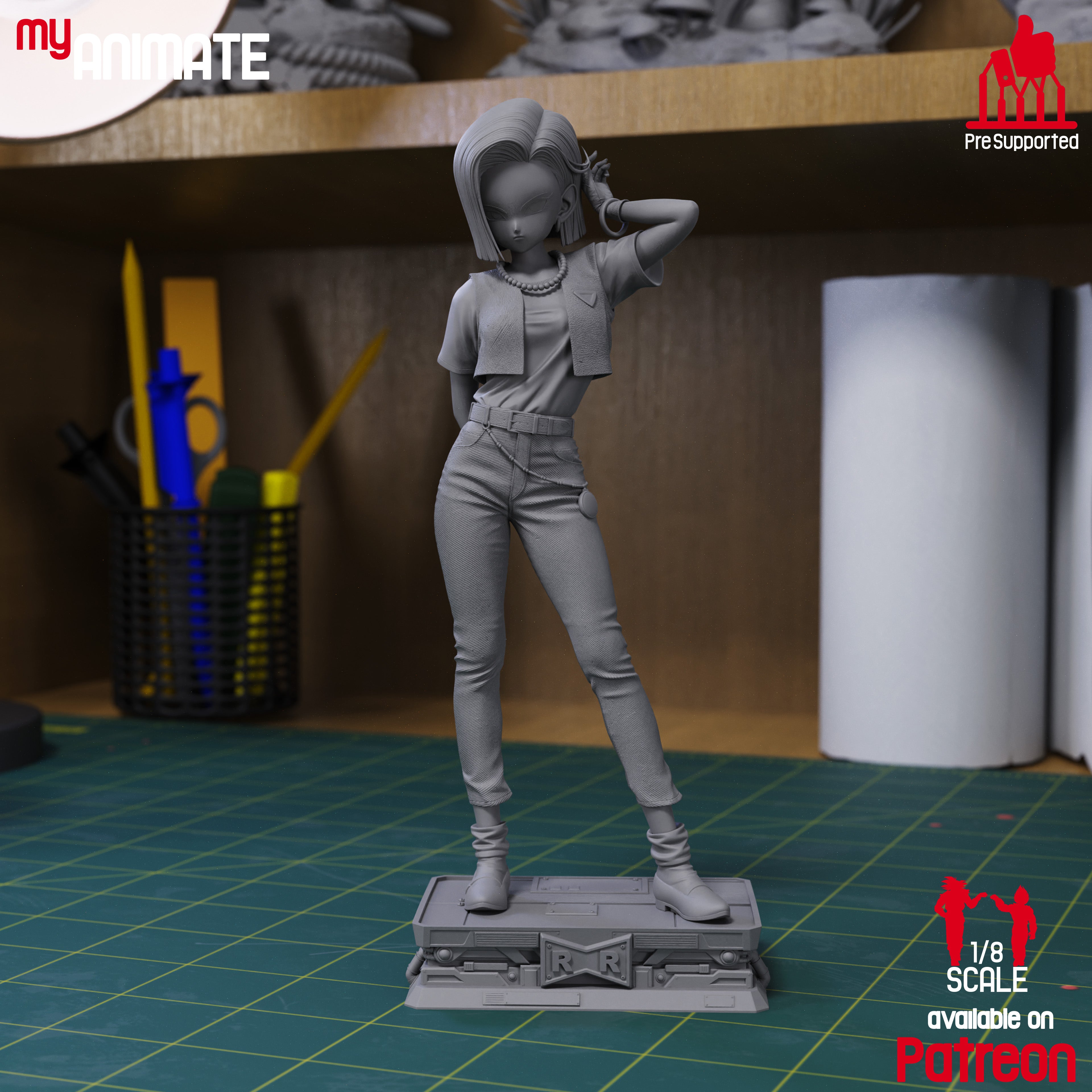 Android 18 - Dragon Ball Z | Custom Statue 3D printed figure