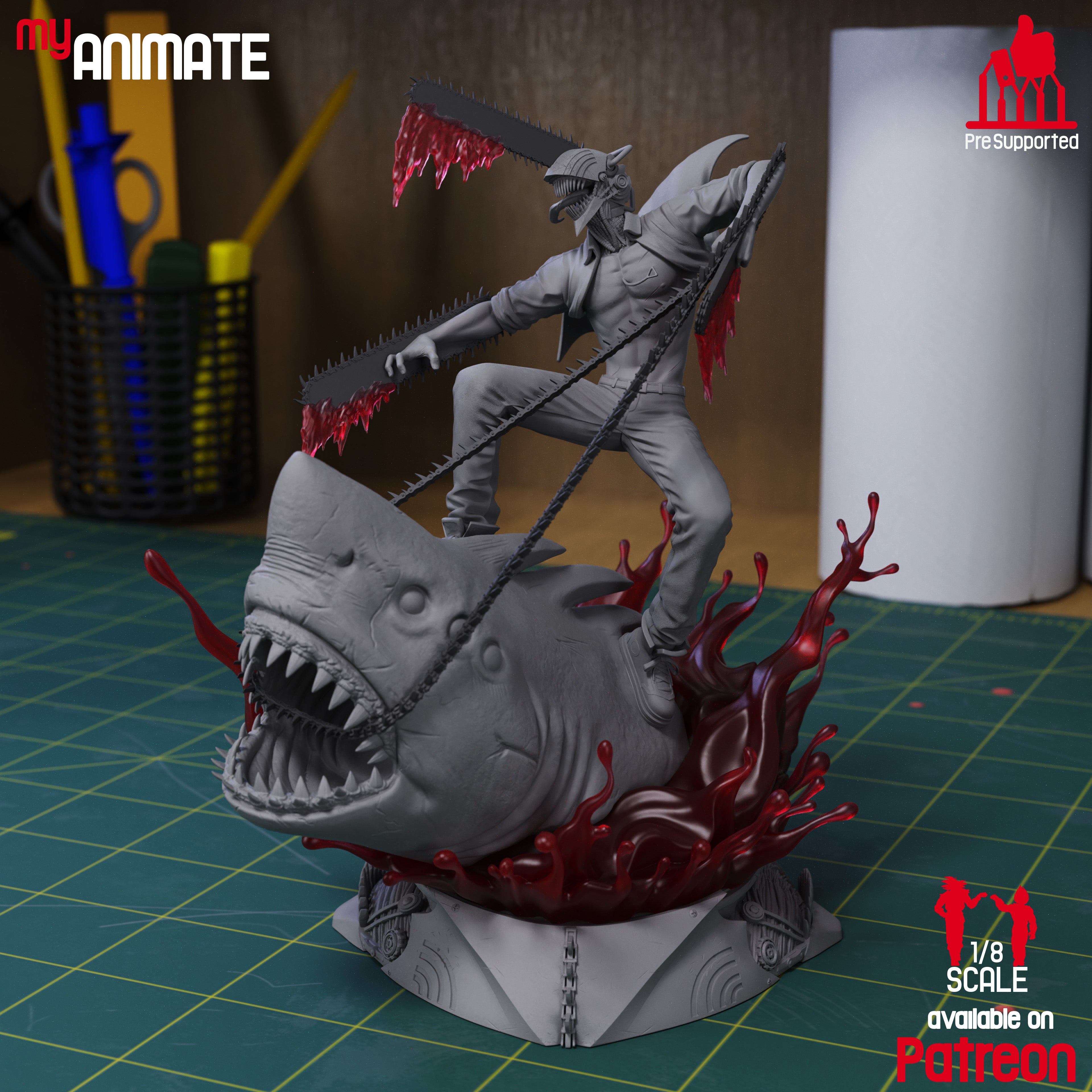 Denji & Beam - Chainsawman | Custom Statue 3D printed figure