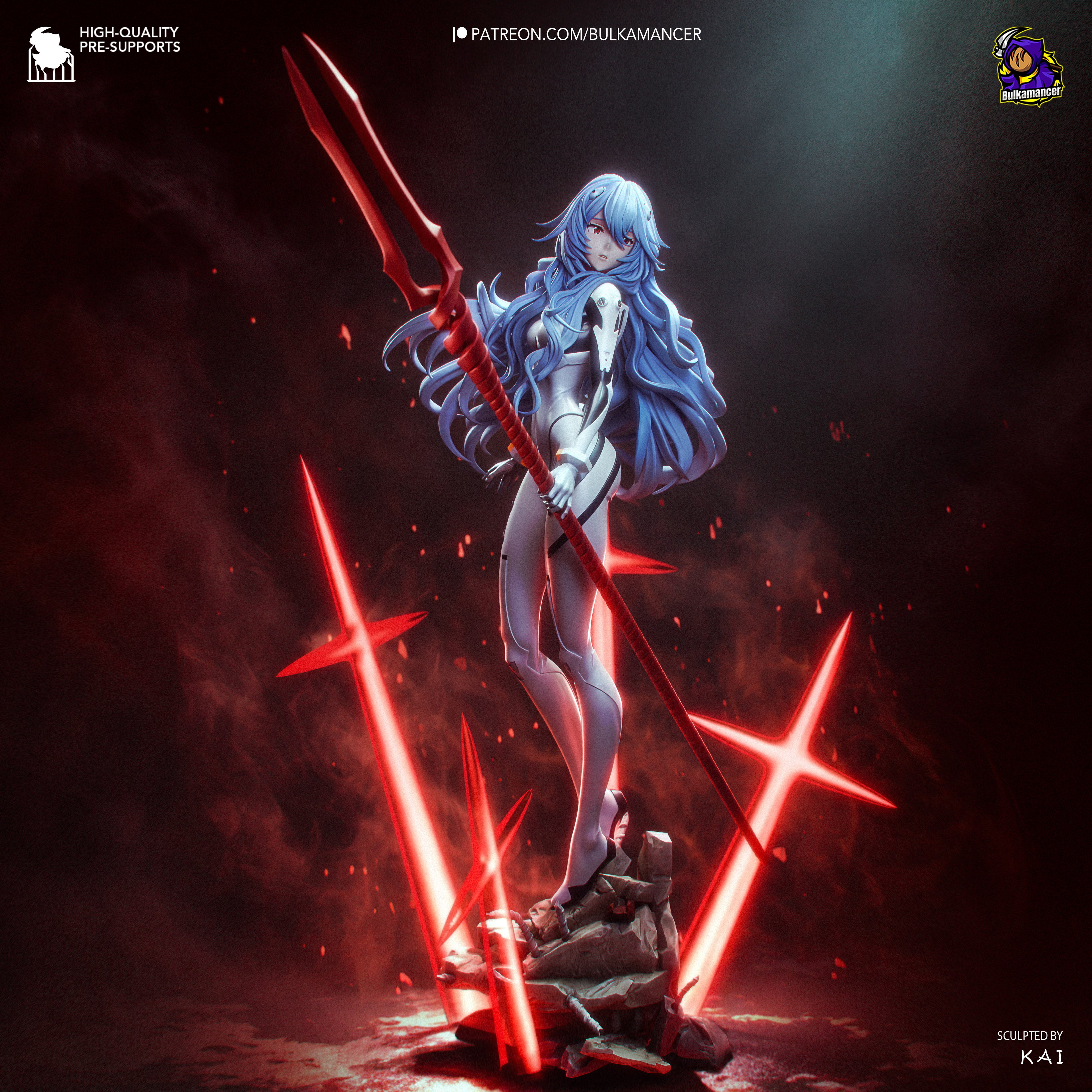 Rei - Neon Genesis Evangelion | Custom Statue 3D printed figure