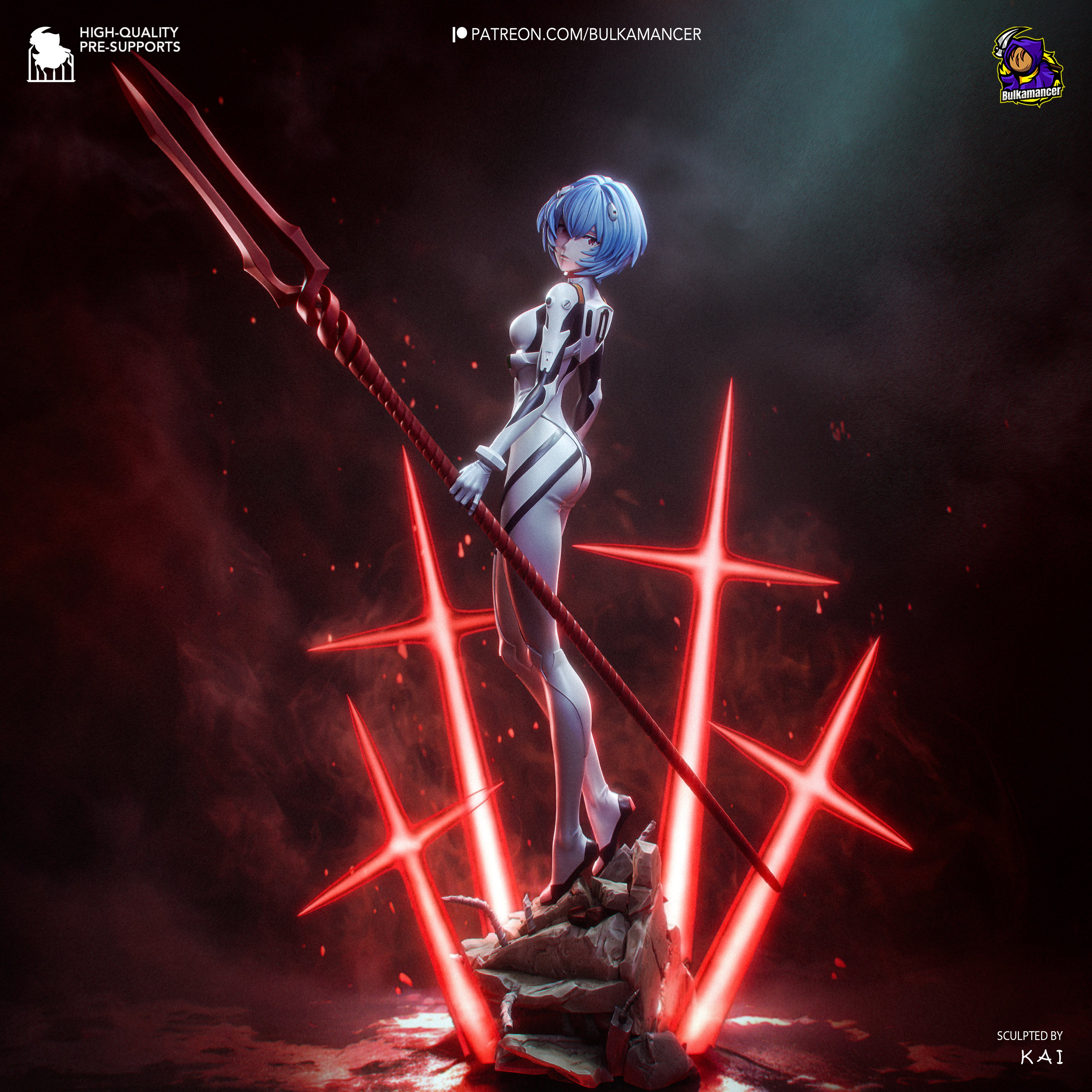 Rei - Neon Genesis Evangelion | Custom Statue 3D printed figure