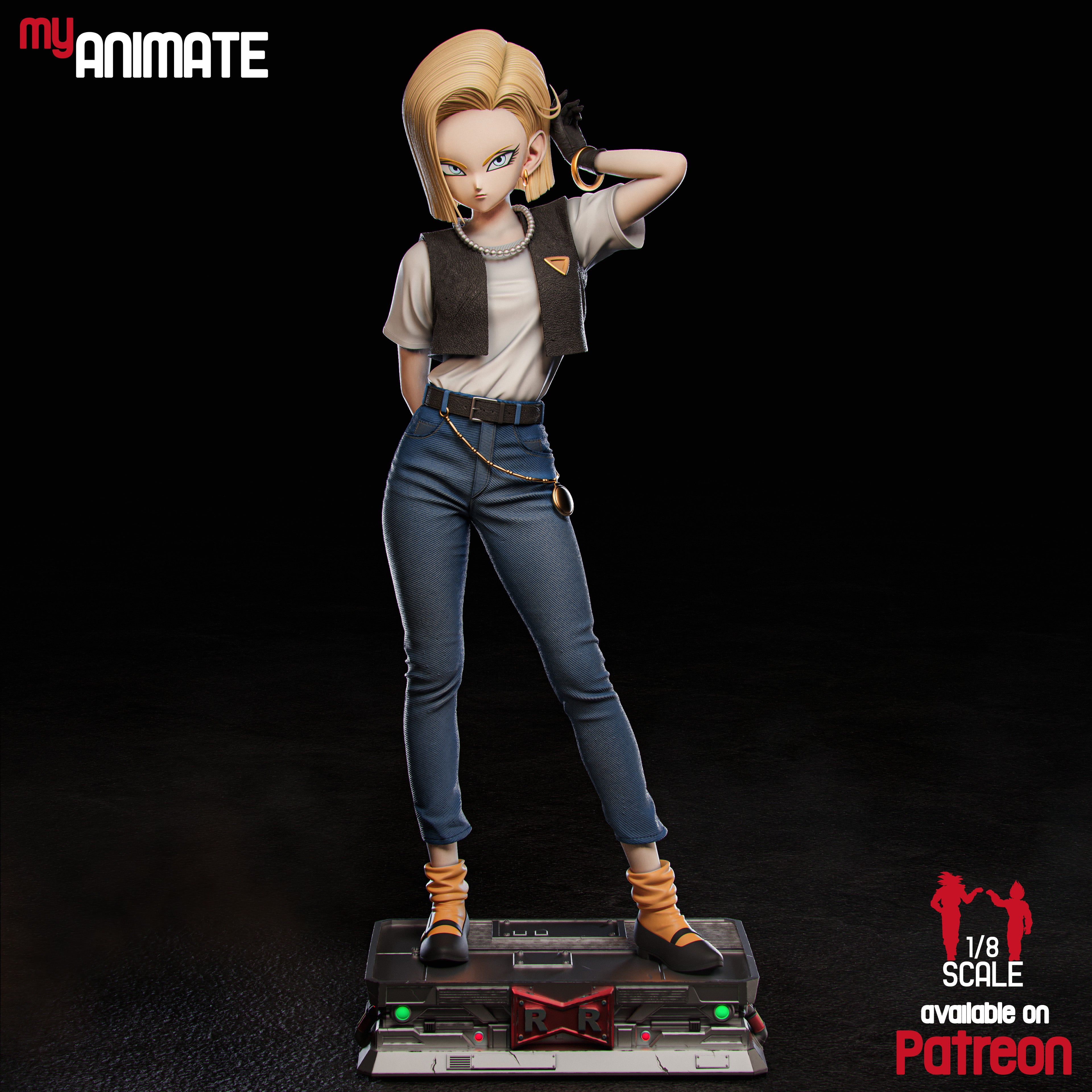 Android 18 - Dragon Ball Z | Custom Statue 3D printed figure