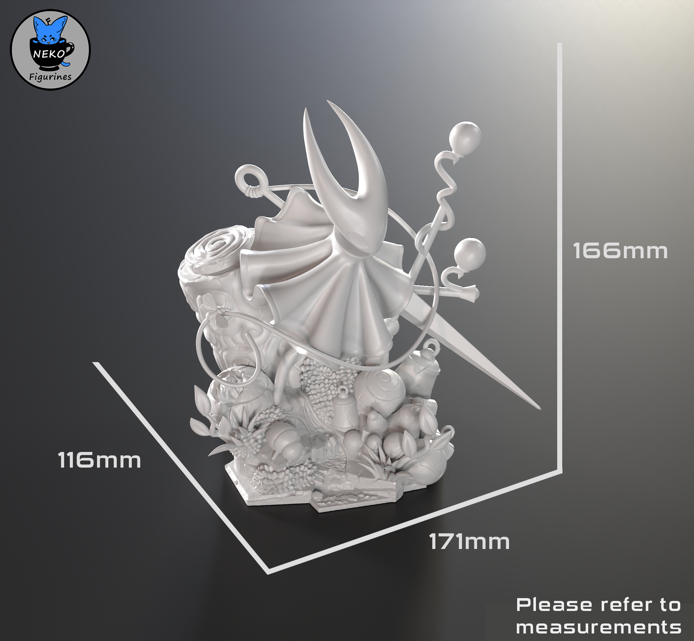 Hornet Diorama - Hollow Knight Silksong | Custom Statue 3D printed figure