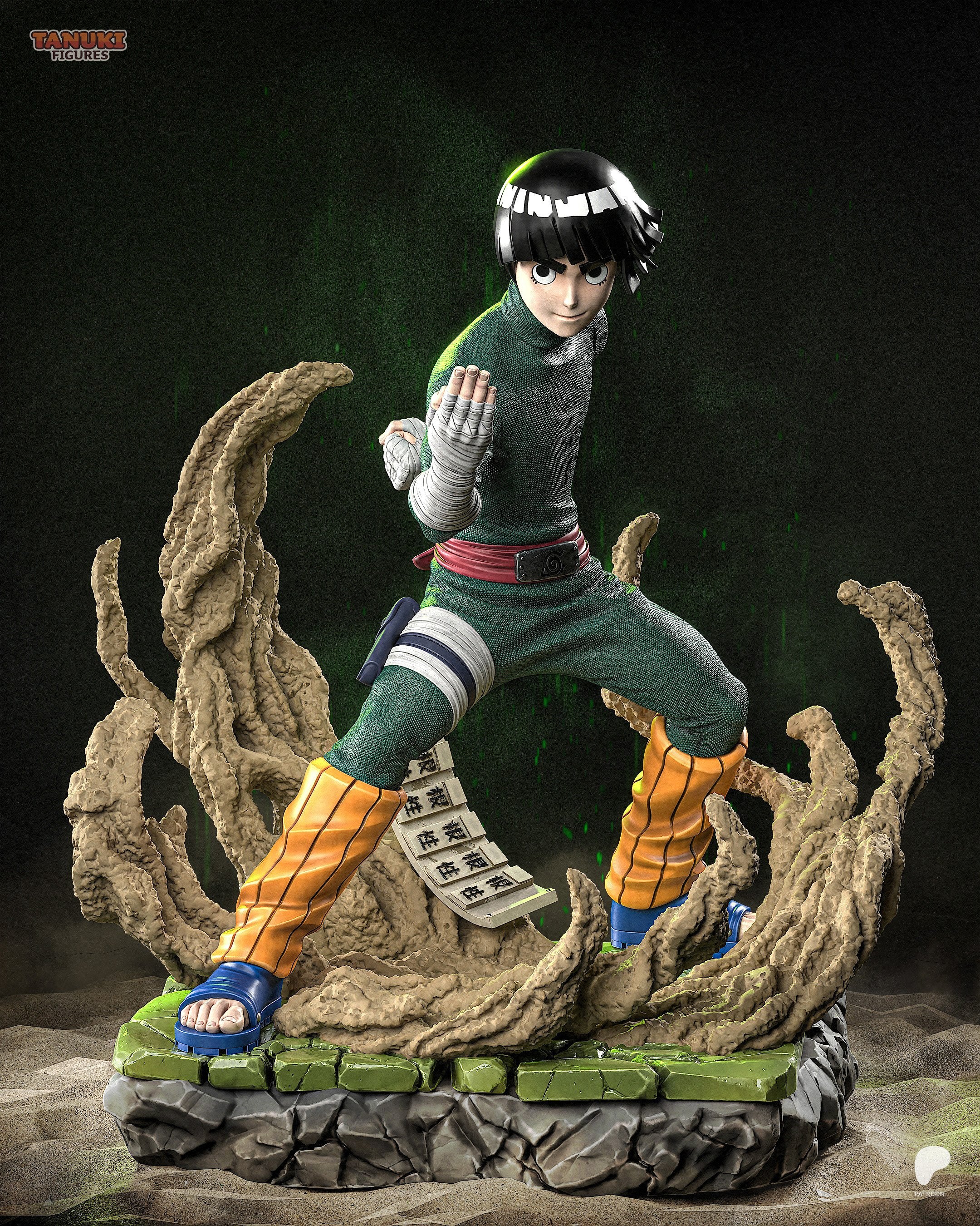 Rock Lee - Naruto | Custom Statue 3D printed figure