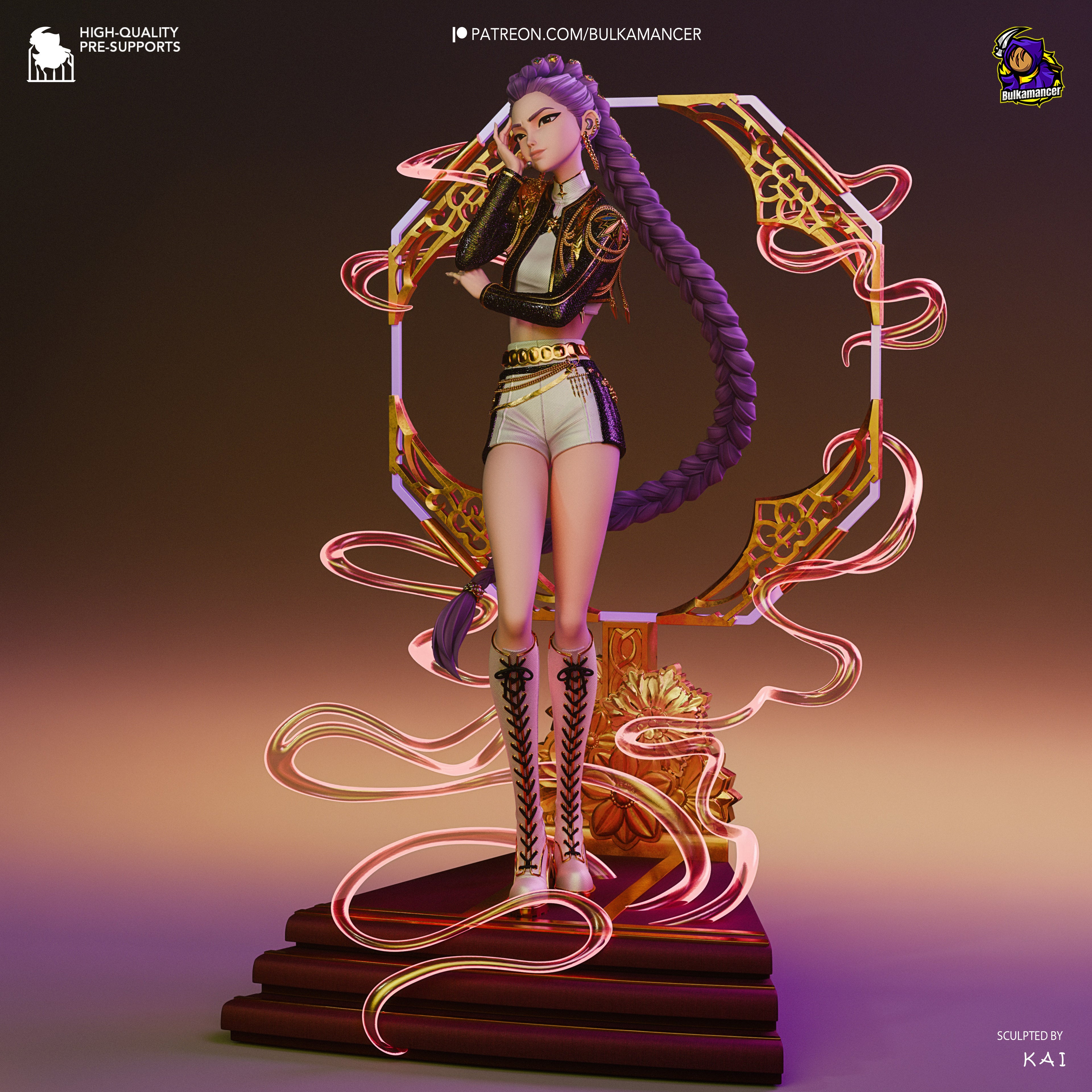 Rumi (Golden Suit) - KPOP Demon Hunters | Custom Statue 3D printed figure