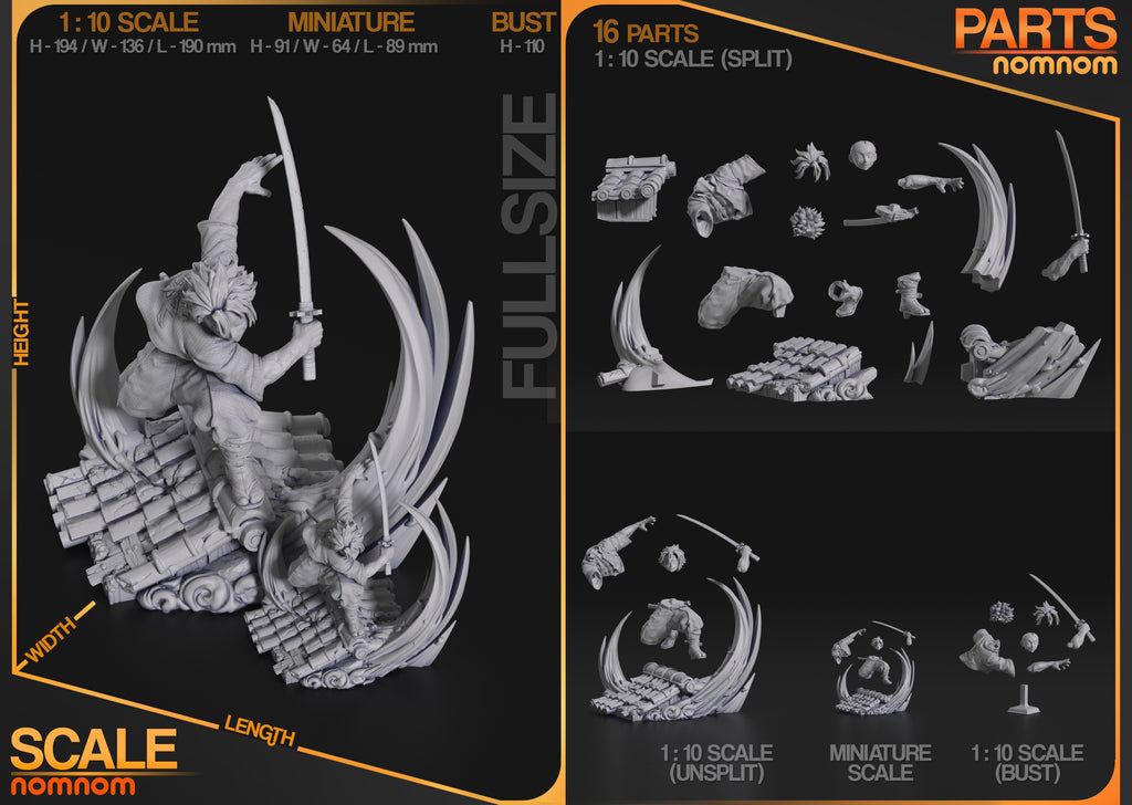 Sanemi - Kimetsu no Yaiba | Custom Statue 3D printed figure