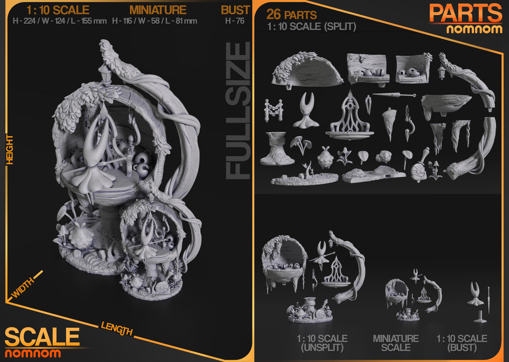 Hornet Diorama - Hollow Knight Silksong | Custom Statue 3D printed figure
