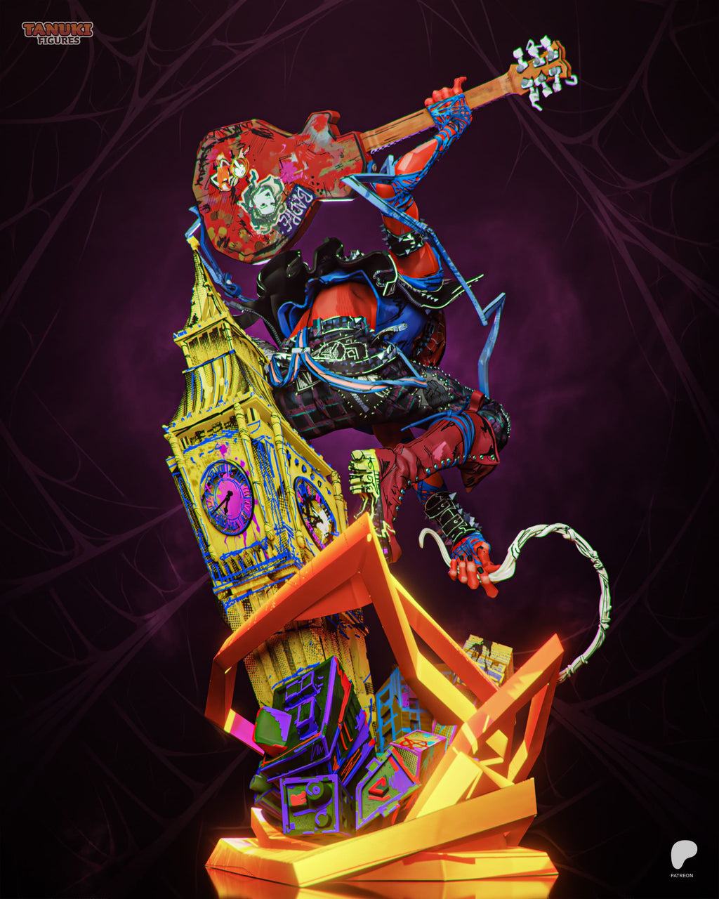 Spiderpunk - Spider-Man | Custom Statue 3D printed figure