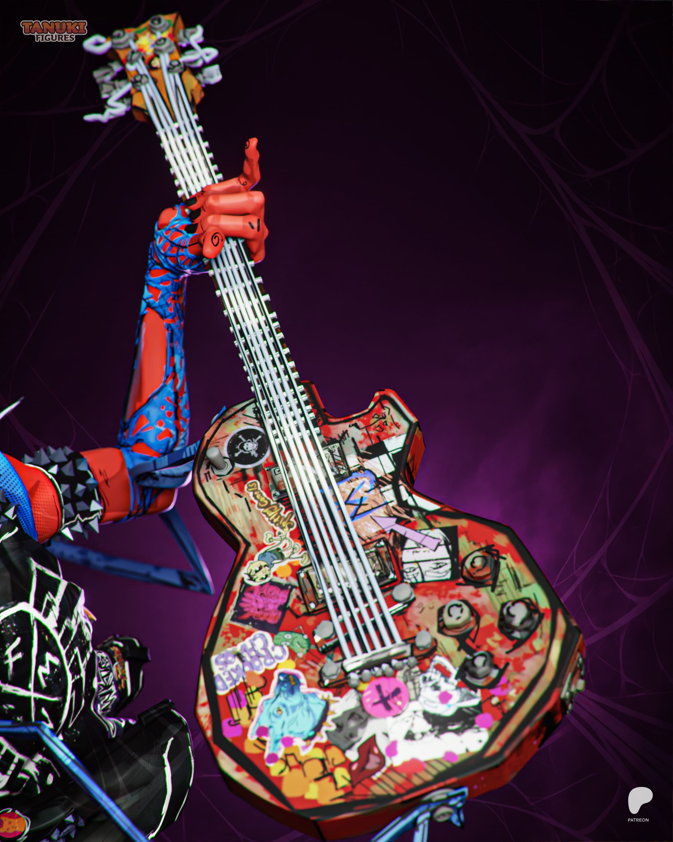 Spiderpunk - Spider-Man | Custom Statue 3D printed figure