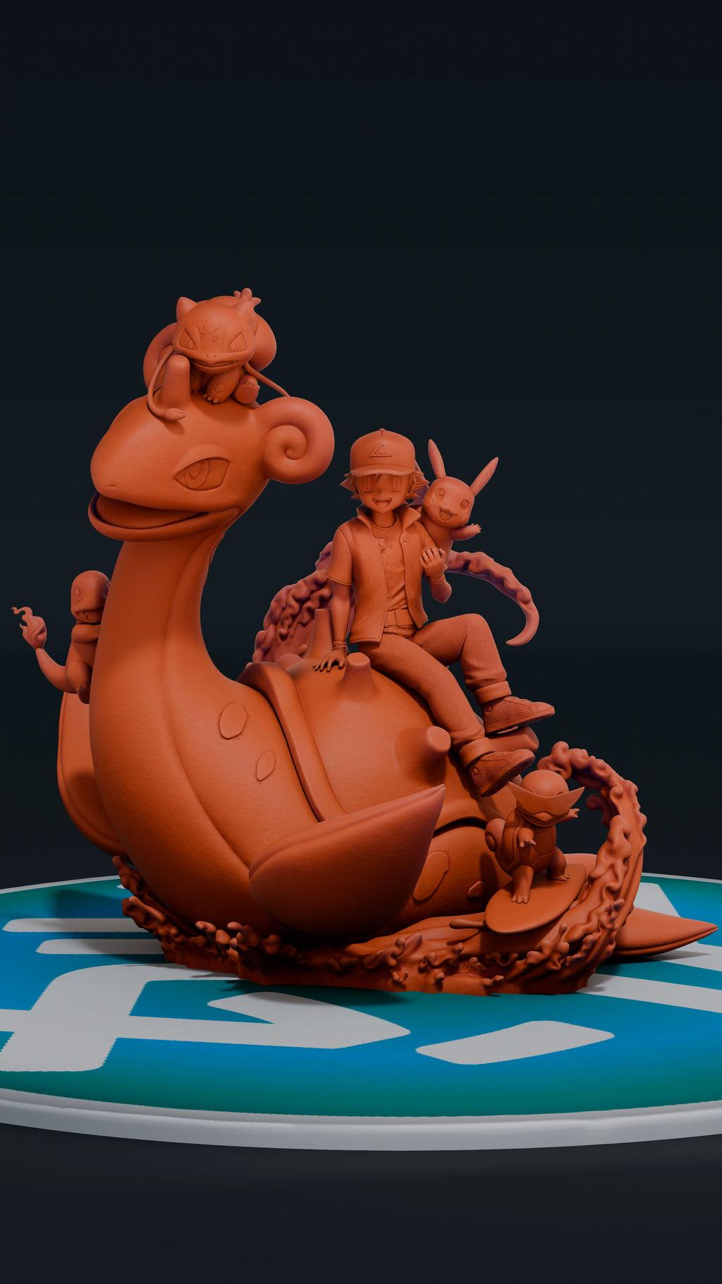 Kanto Team Diorama - Pokemon | Custom Statue 3D printed figure
