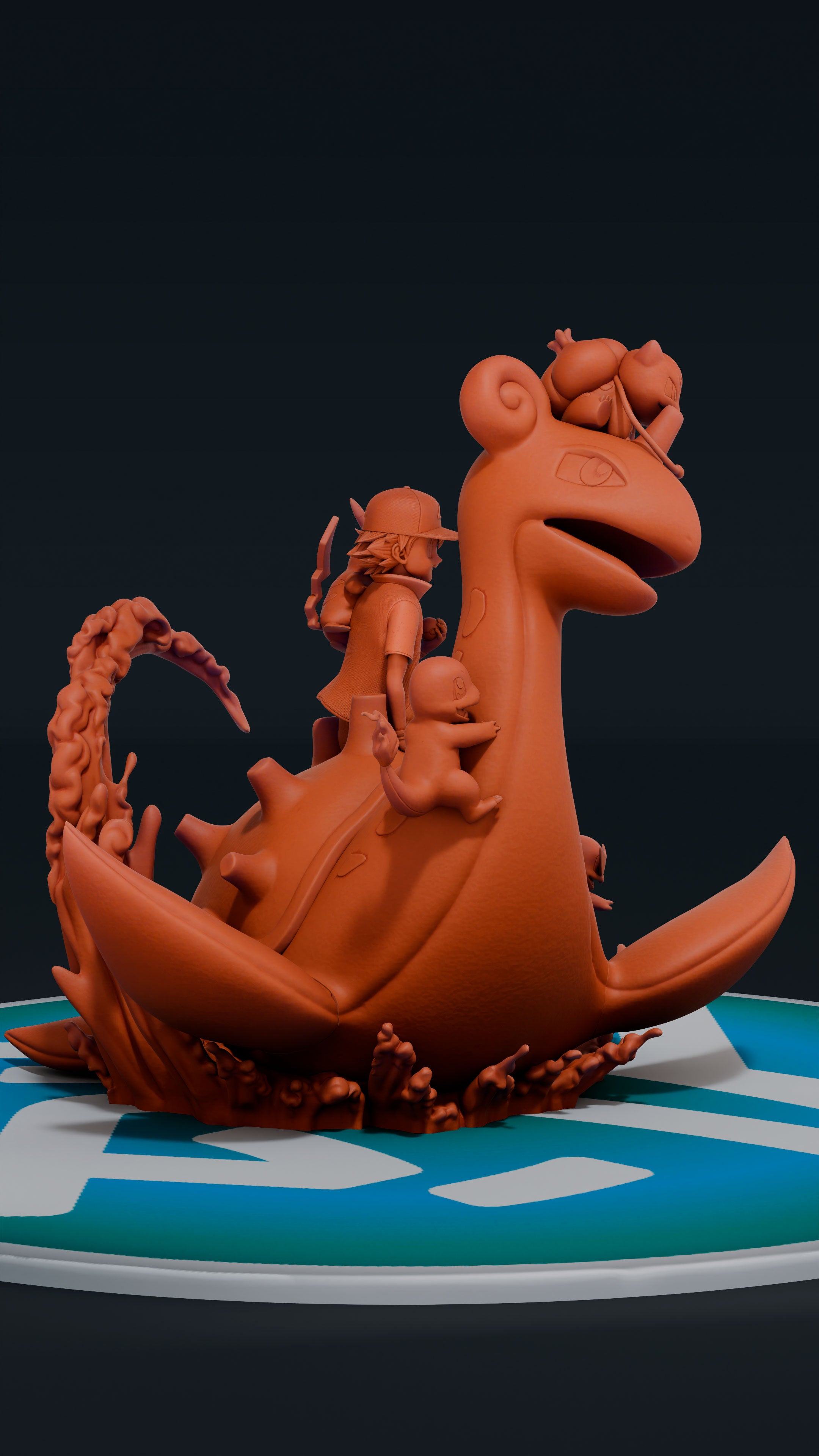 Kanto Team Diorama - Pokemon | Custom Statue 3D printed figure