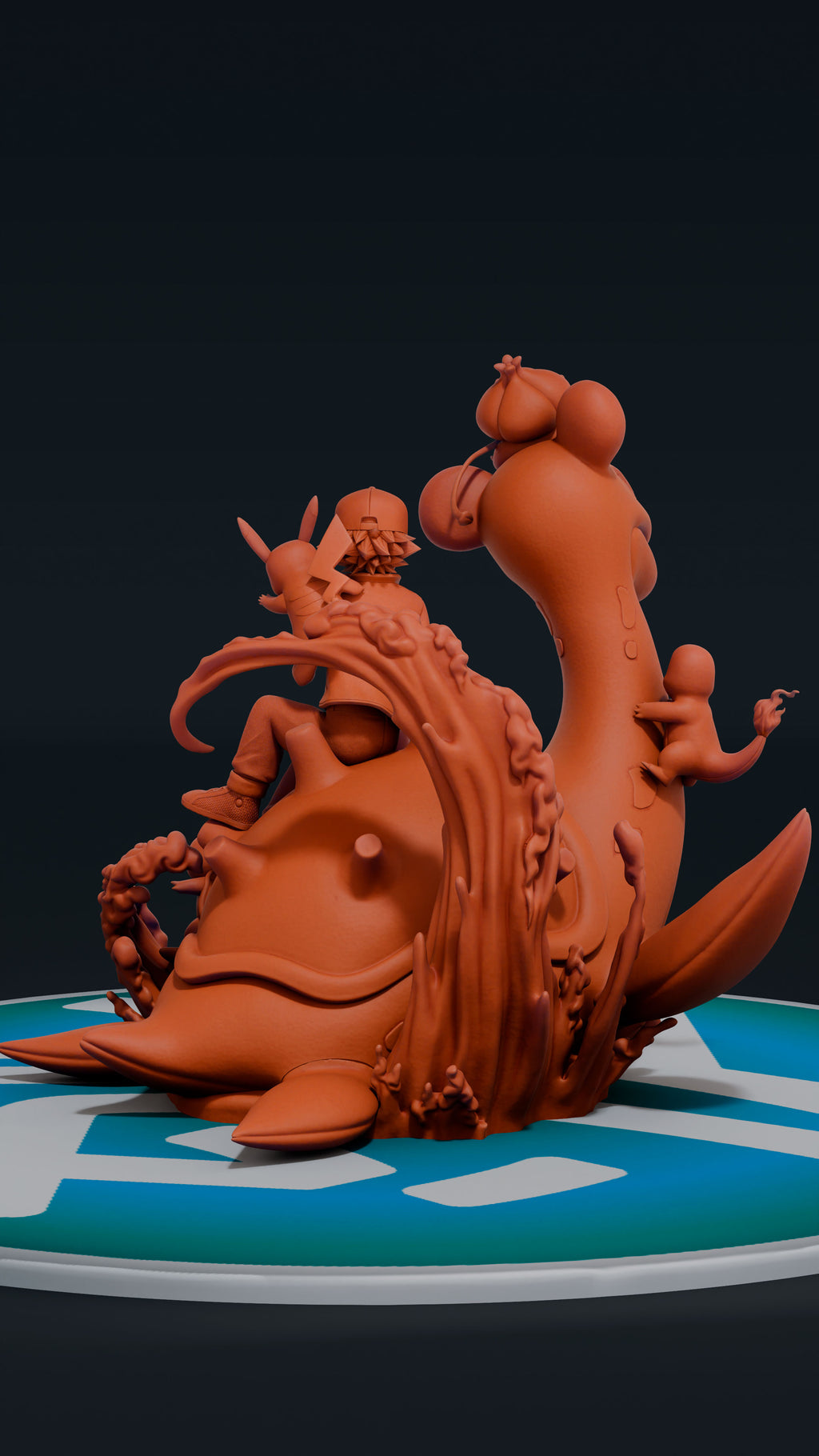 Kanto Team Diorama - Pokemon | Custom Statue 3D printed figure