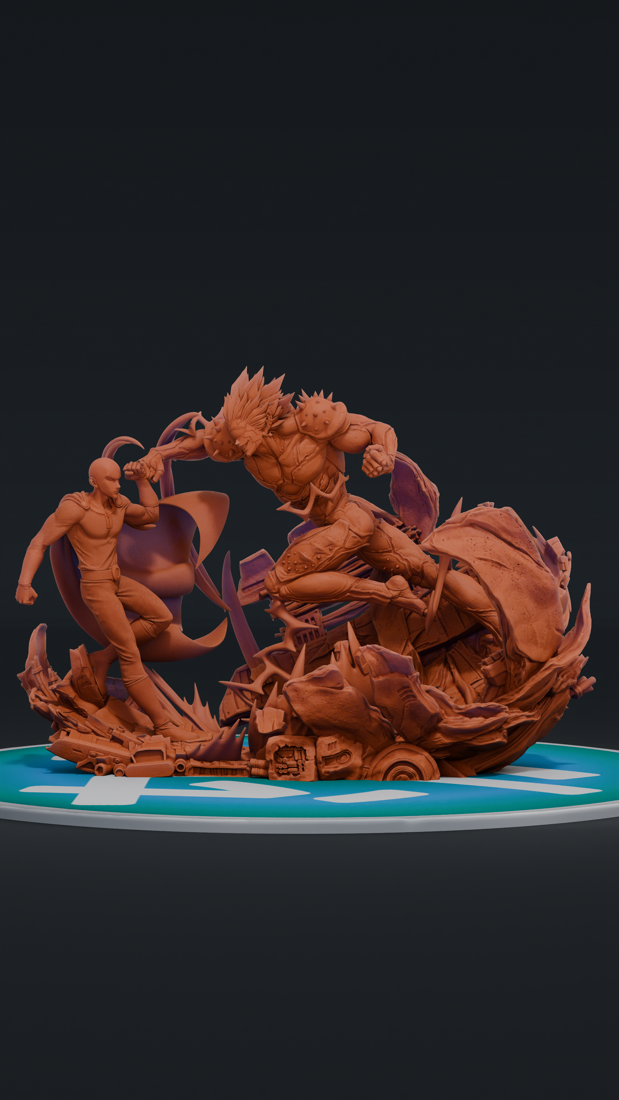 Saitama Vs Boros - One Punch Man | Custom Statue 3D printed figure