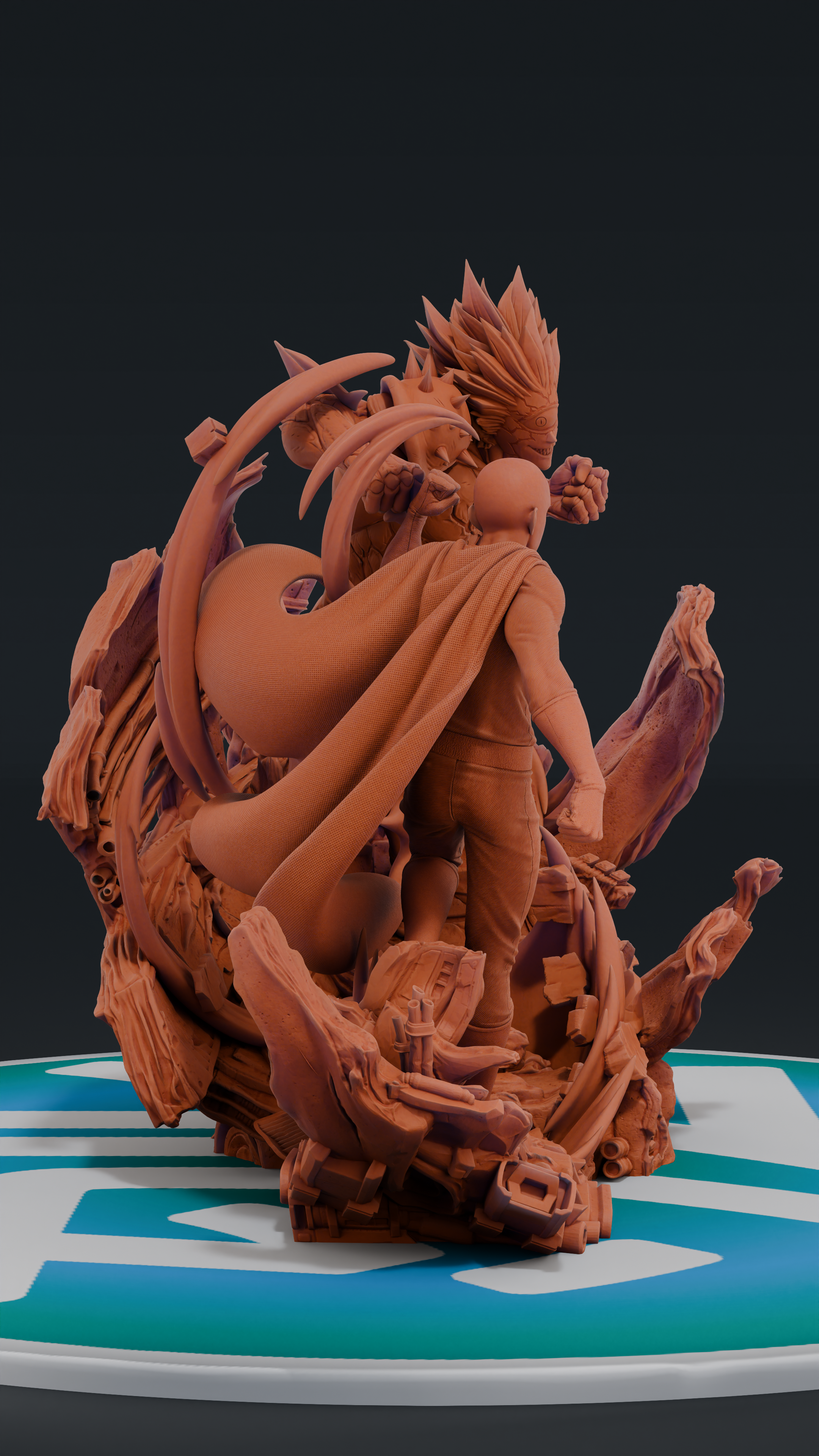 Saitama Vs Boros - One Punch Man | Custom Statue 3D printed figure