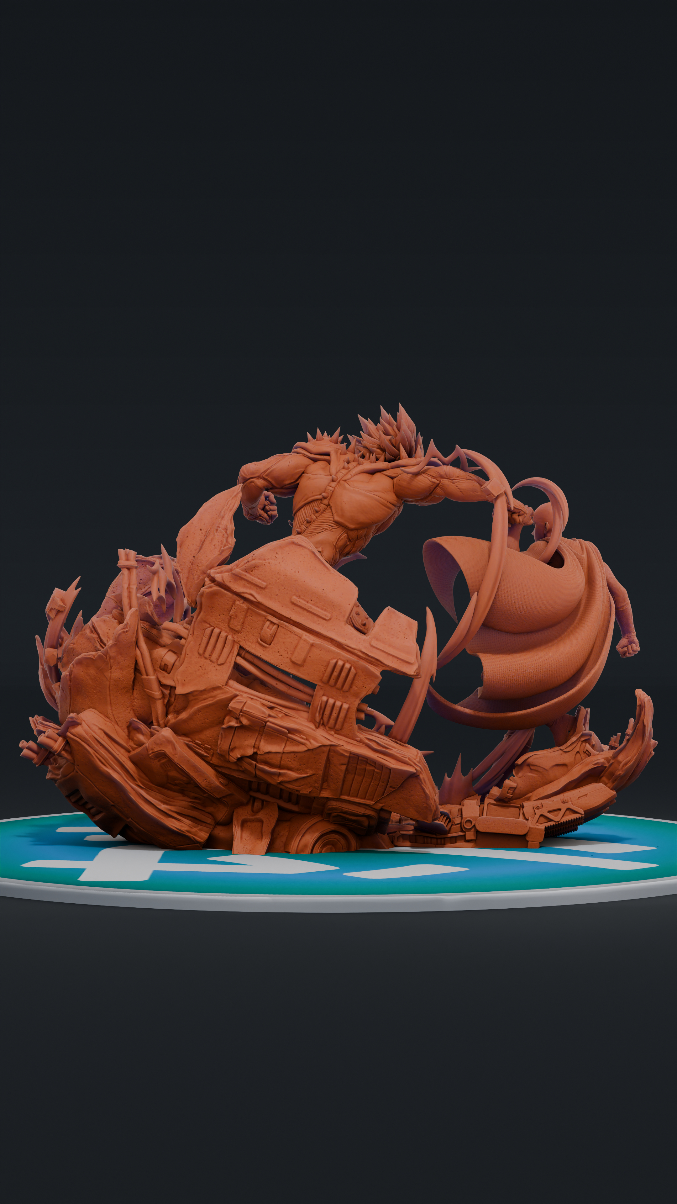 Saitama Vs Boros - One Punch Man | Custom Statue 3D printed figure