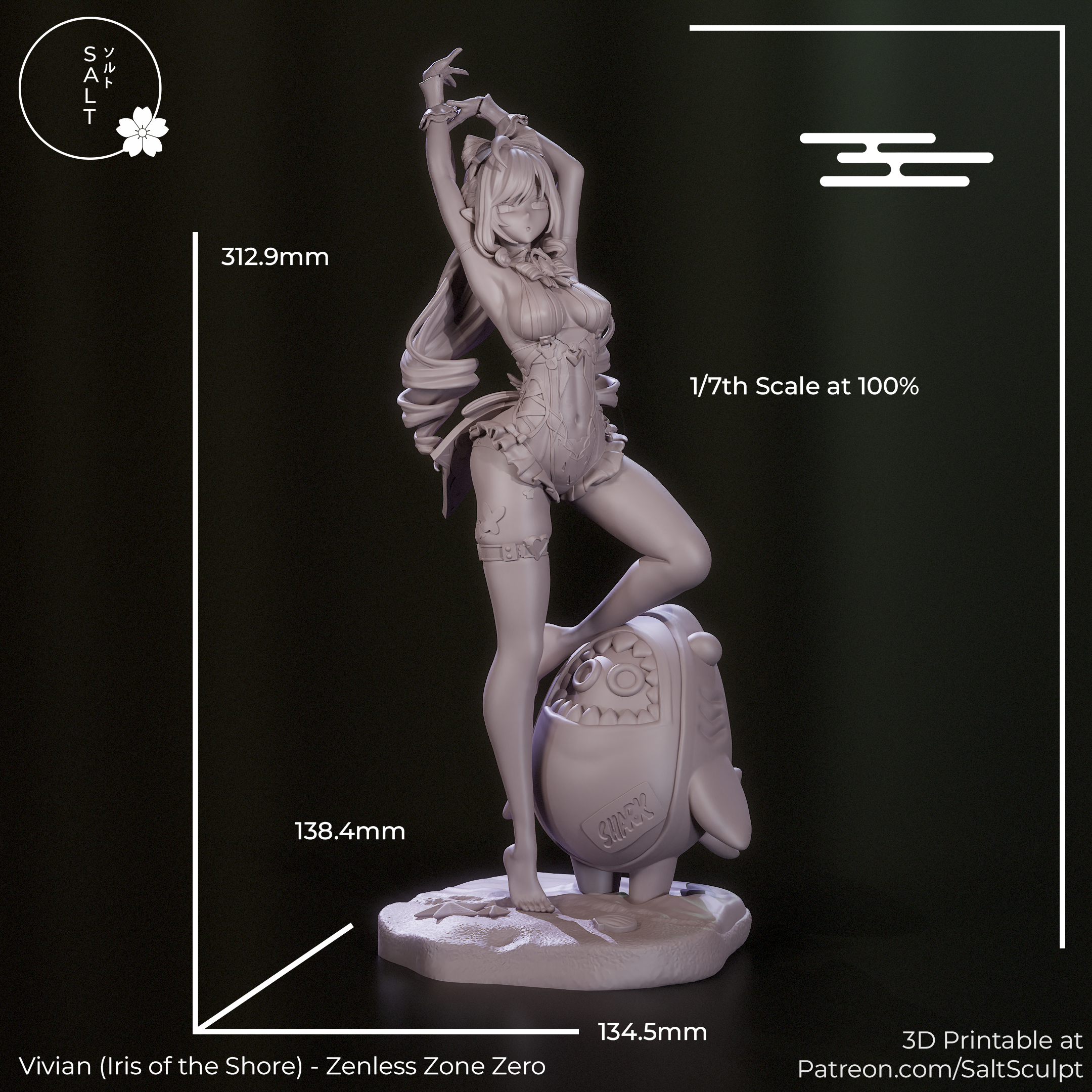 Vivian Summer Skin - Zenless Zone Zero ZZZ | Custom Statue 3D printed figure